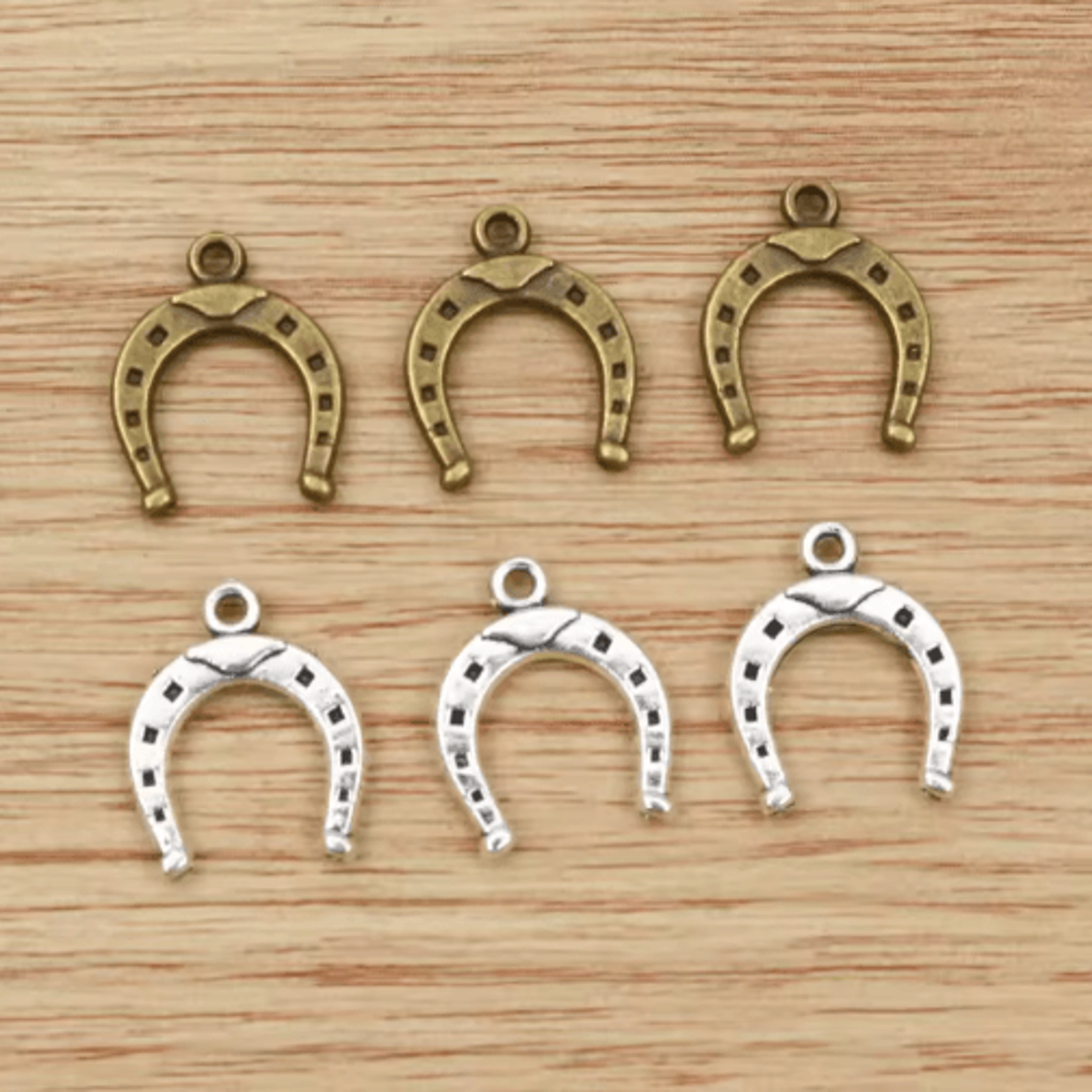 30pcs Antique Horseshoe  Horse Charm Pendants For DIY Jewelry Making 5