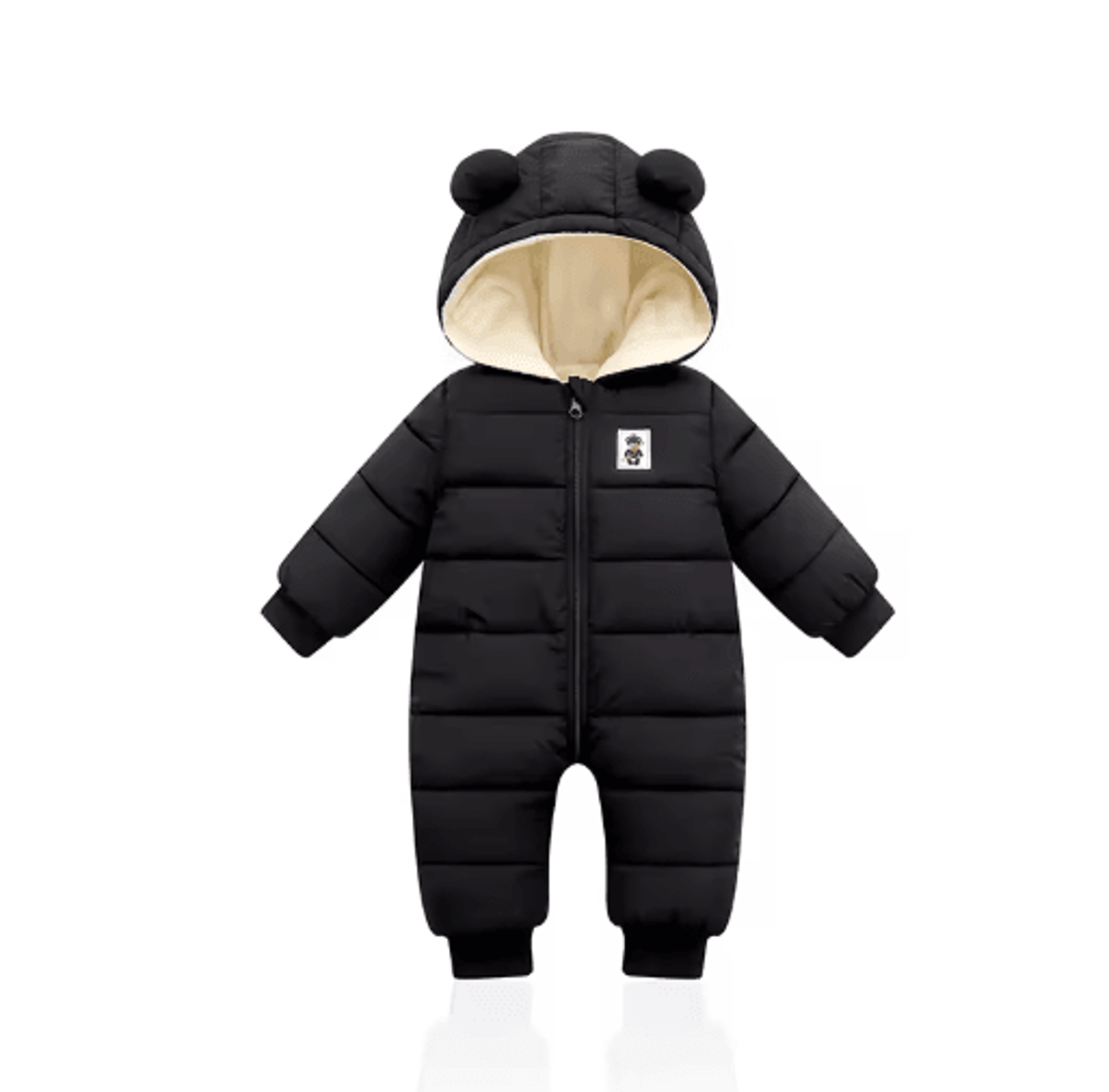 2025 Plush Hooded Baby Snowsuit  Cartoon Fleece Winter Romper For Infants 3