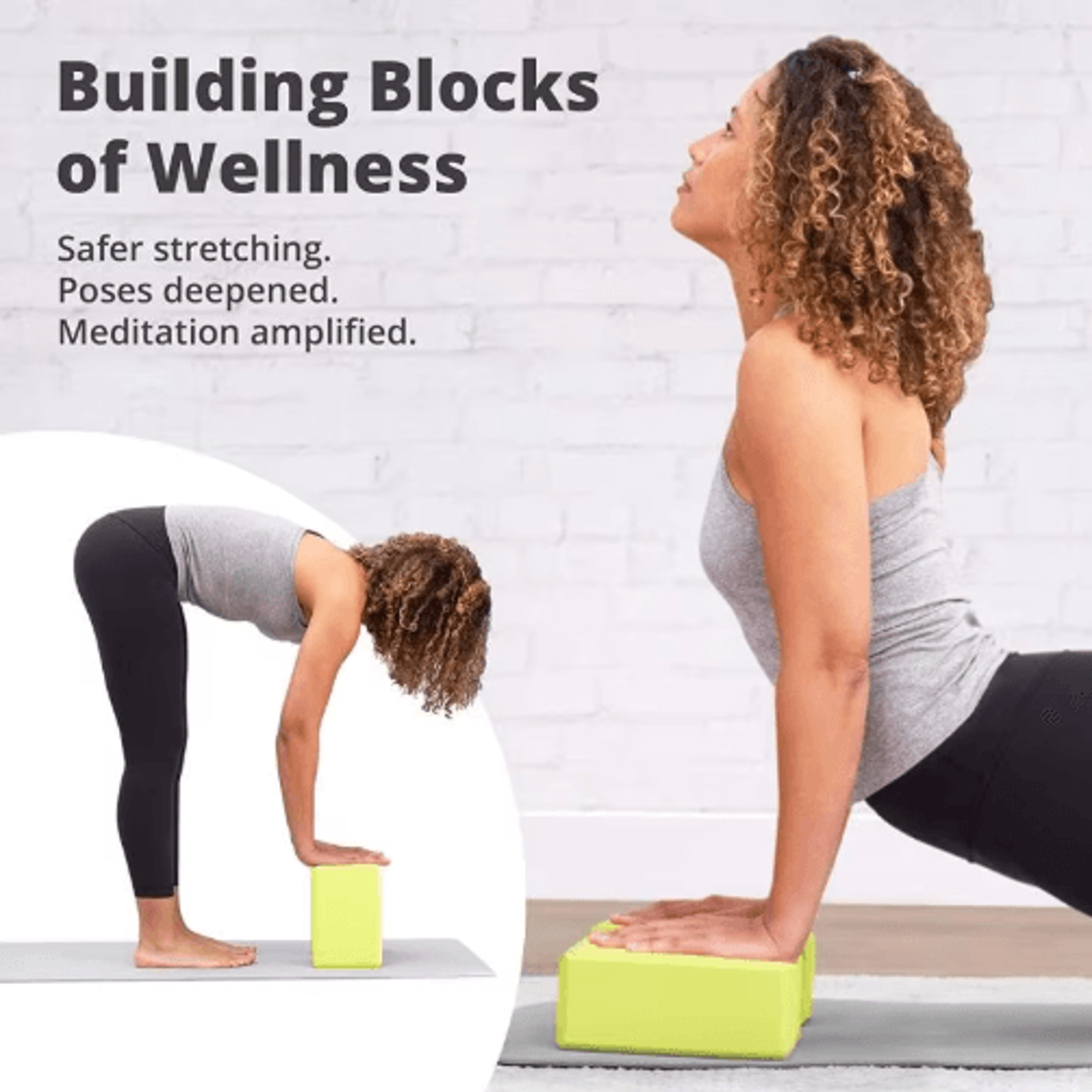 FlexSupport EVA Yoga Blocks Set  Lightweight Yoga Blocks For Stability 12