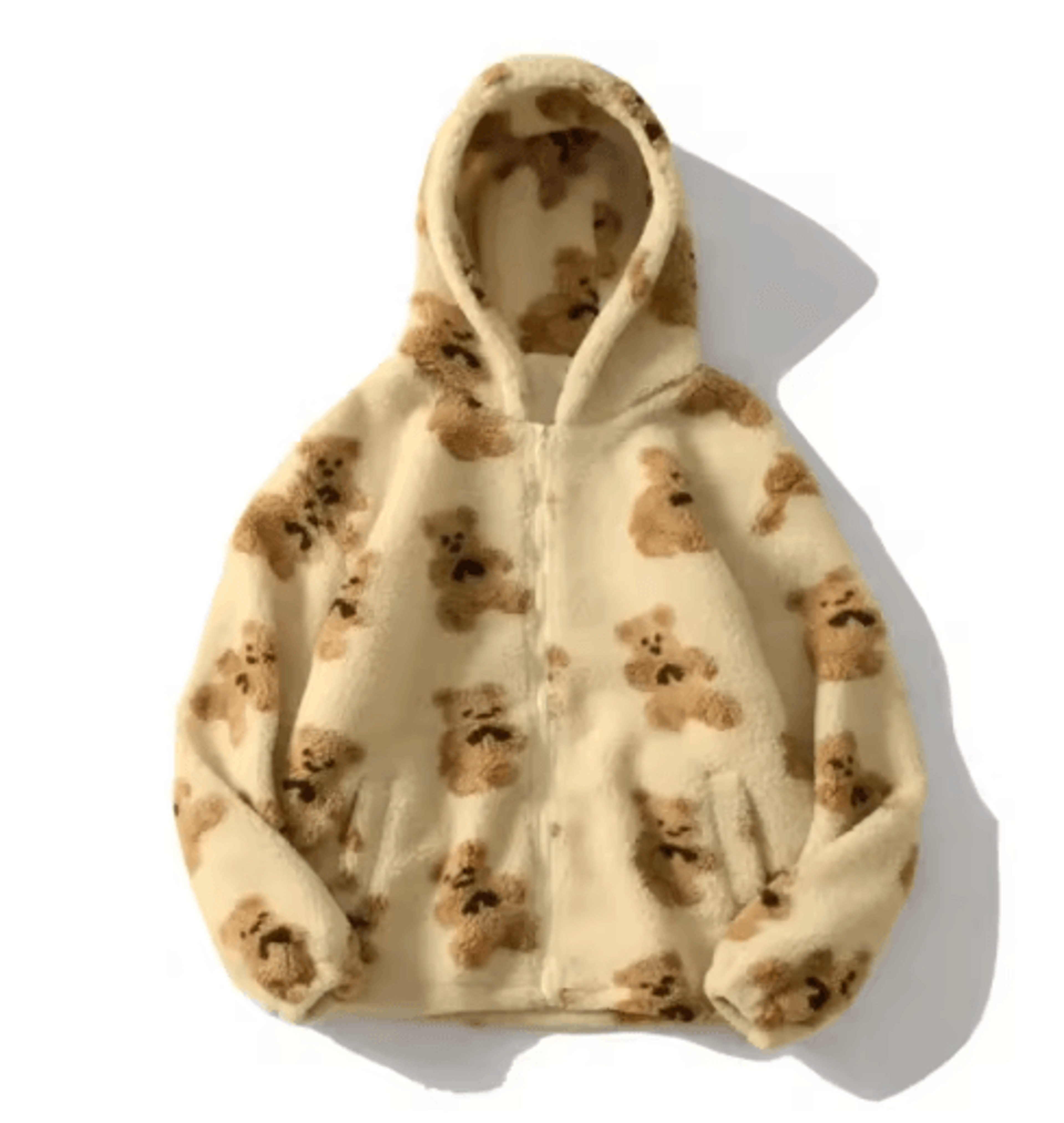 Harajuku Heart Plush Hooded Jacket  Cozy Plush Winter Jacket Women 1
