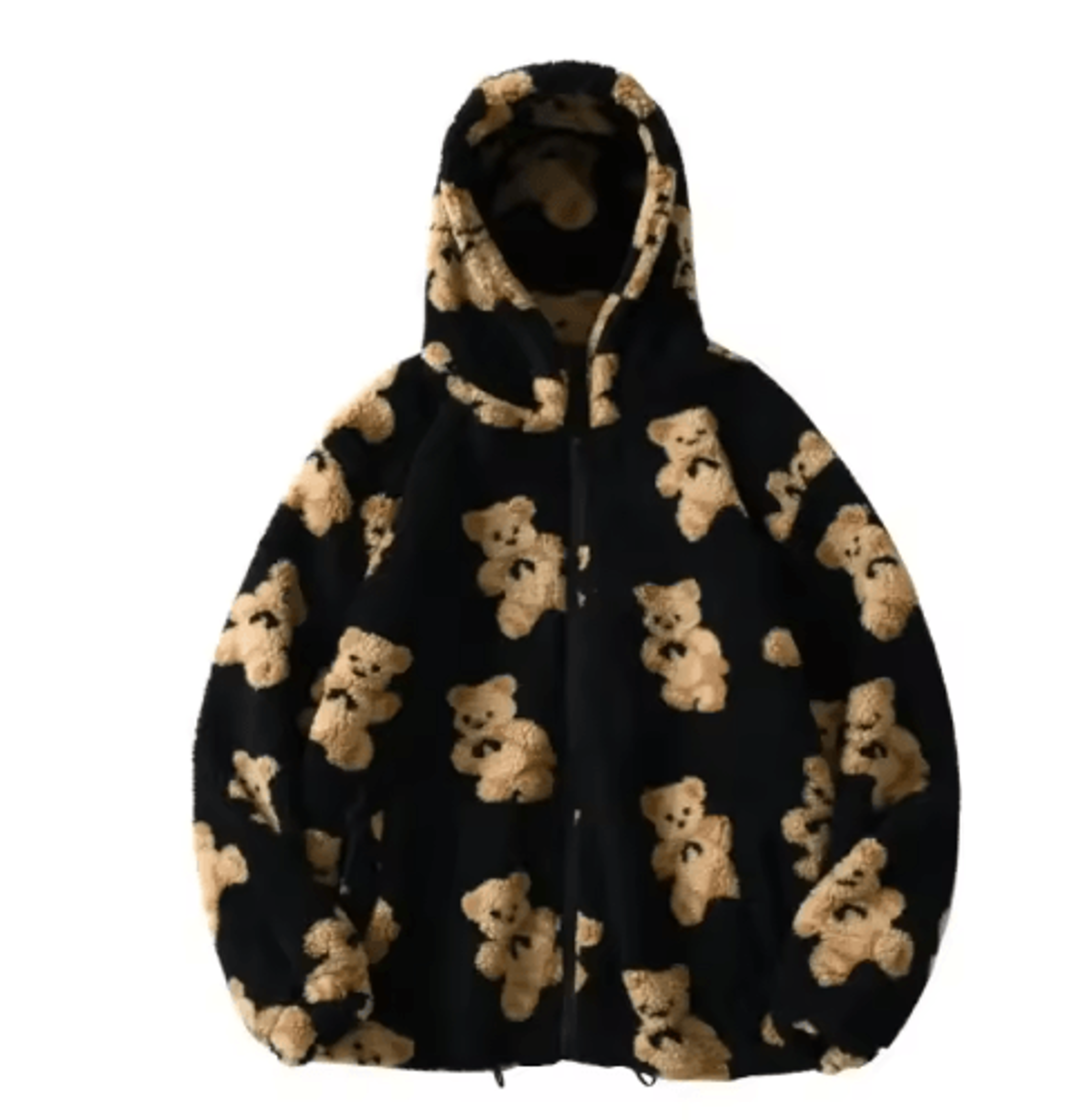 Harajuku Heart Plush Hooded Jacket  Cozy Plush Winter Jacket Women 3