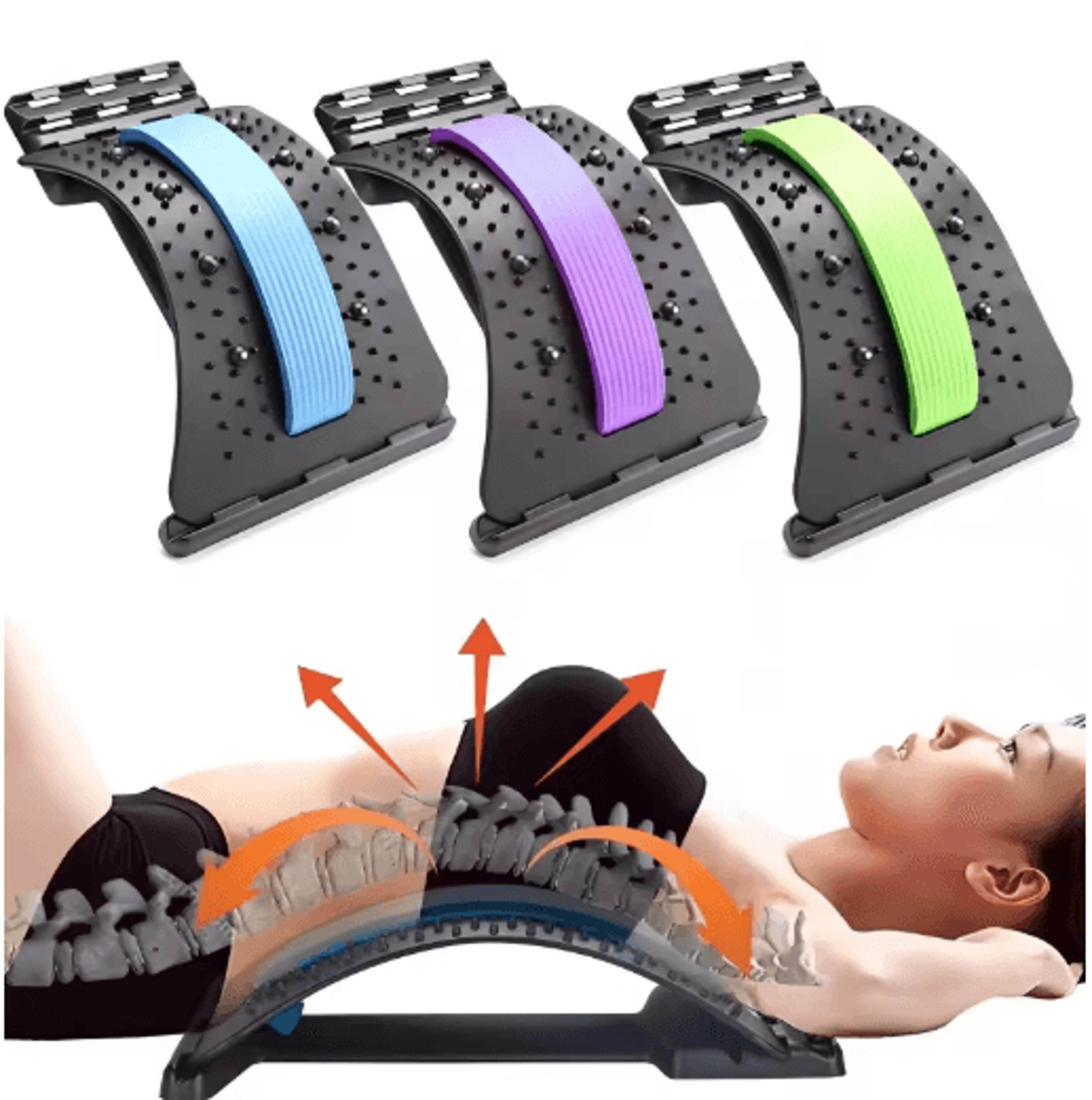 Adjustable Back Stretcher For Lumbar Support Spine Alignment  Pain Relief 0