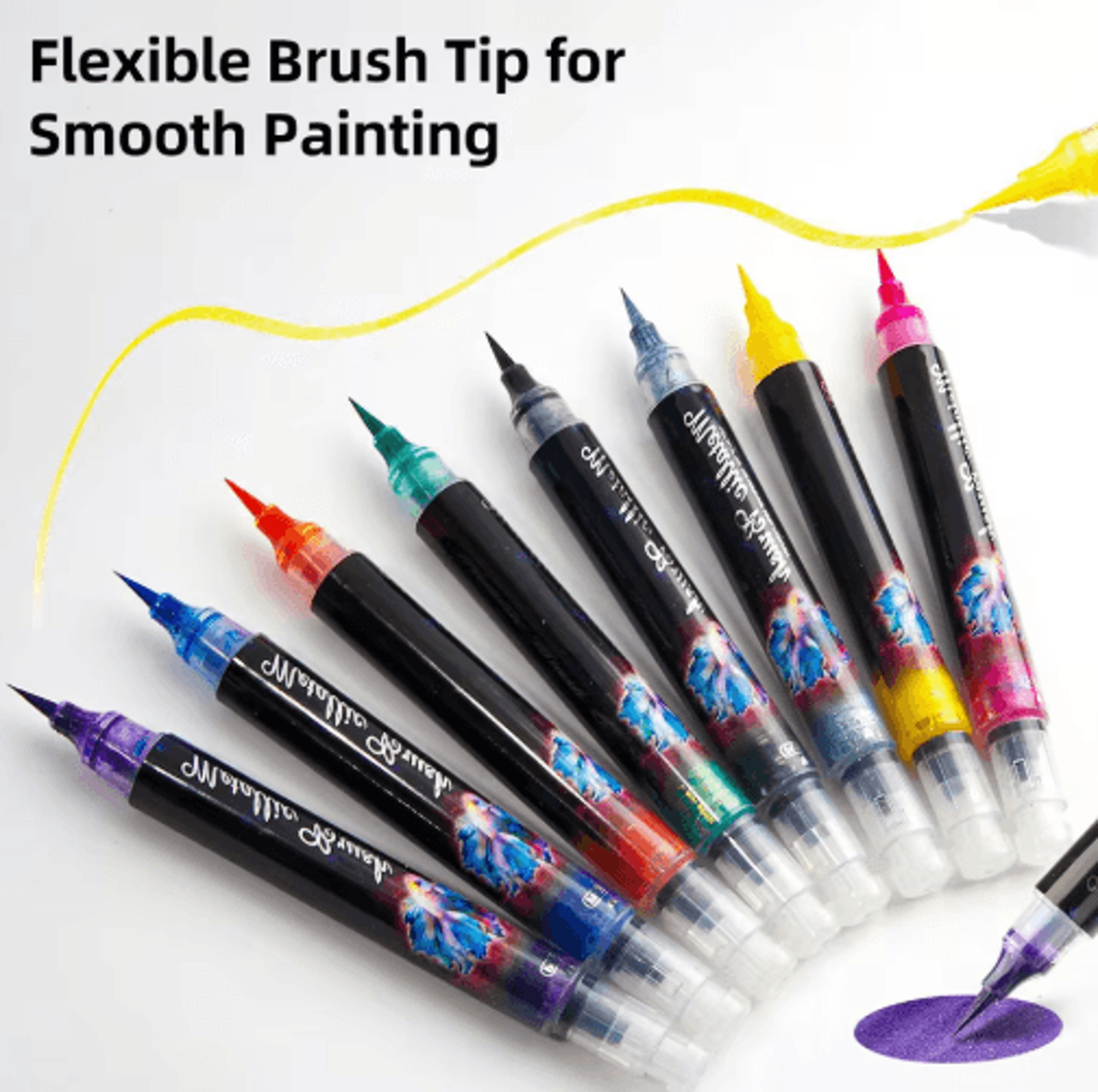 8Color Metallic Glitter Brush Pens  Paint Marker Set For Art  Craft 2