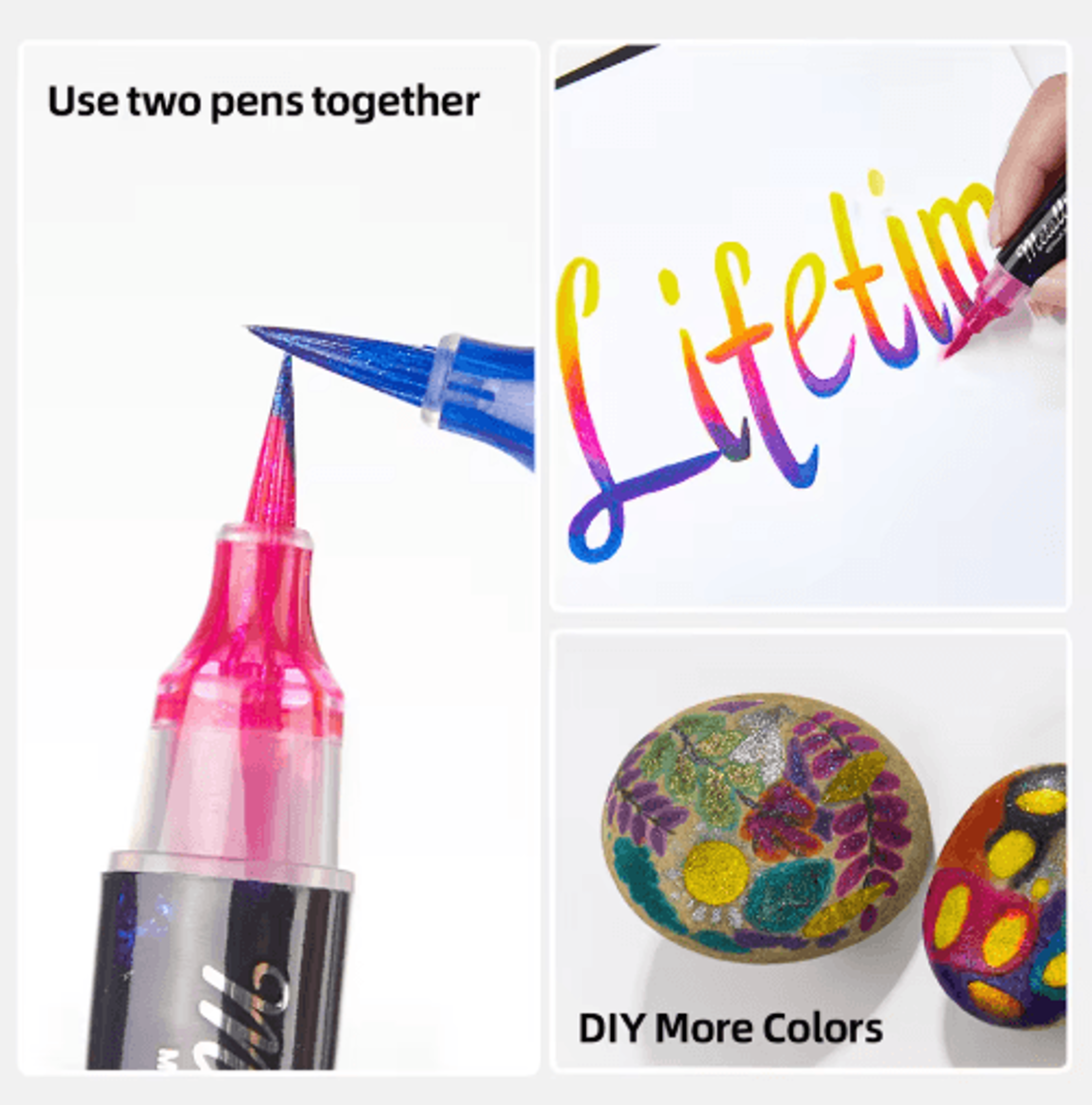 8Color Metallic Glitter Brush Pens  Paint Marker Set For Art  Craft 4