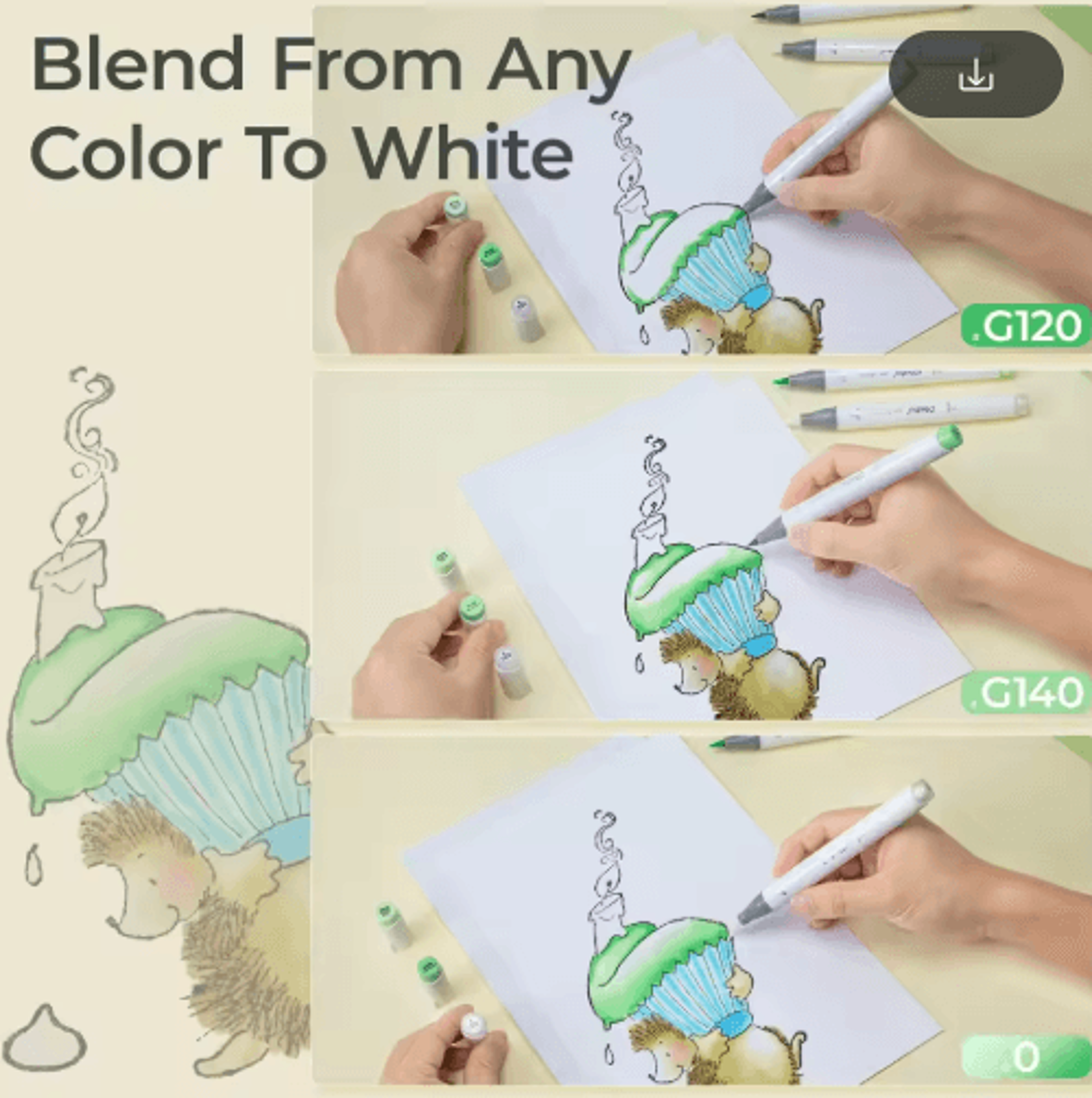 Ohuhu Honolulu Colorless Blender Markers 6Pack  AlcoholBased No0 Blender Pens 5