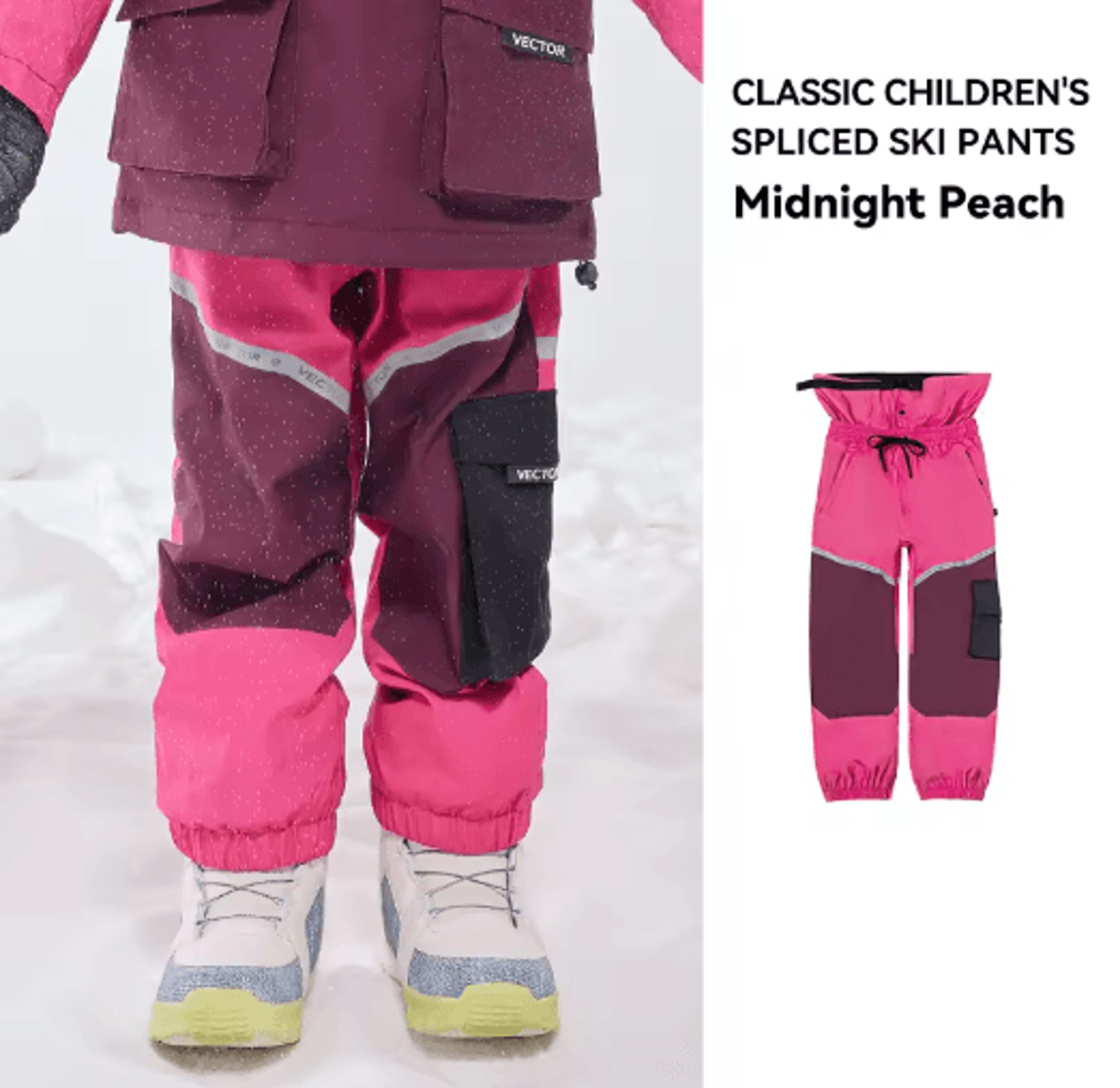 VECTOR Kids Ski Pants Waterproof Windproof Snowboard Trousers For Children 2