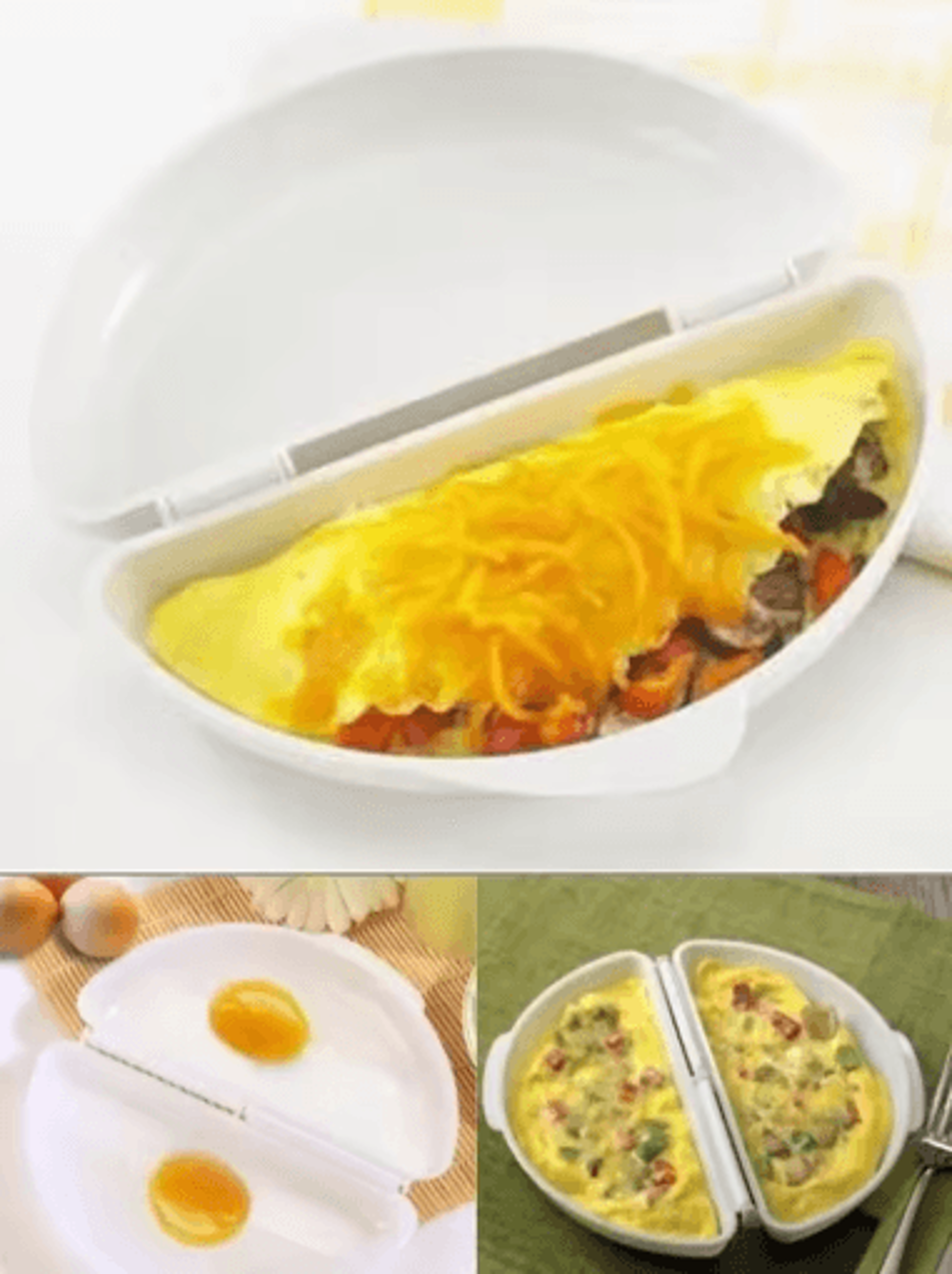 QuickCook Microwave Egg Cooker Omelette Maker  Silicone Egg Poacher Tray 3