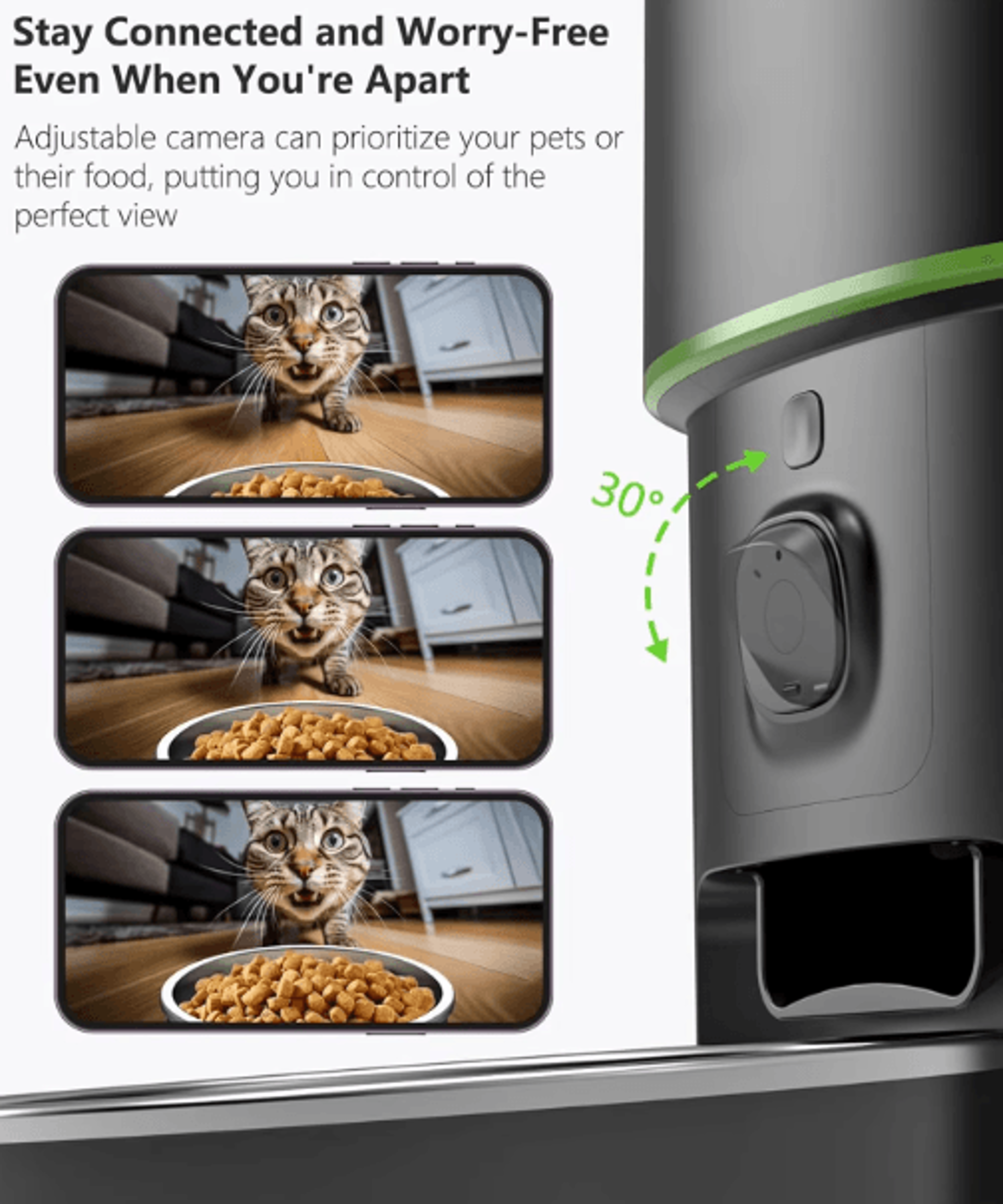 Automatic Cat Feeder Camera Pet Smart Cat Food Kibble Dispenser 24G5GWiFi Tuya APP Control Auto Fee 5