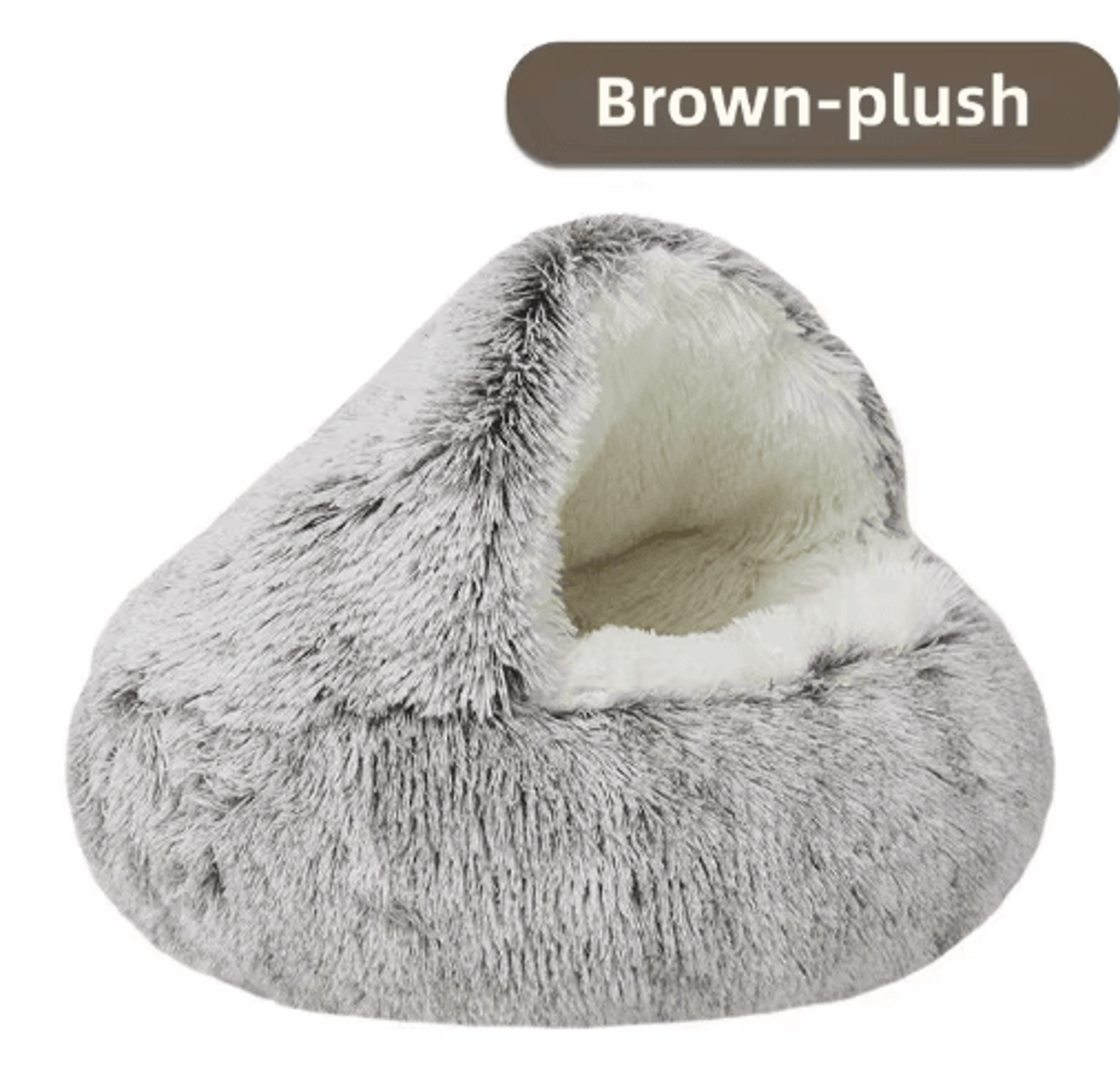 CozyShell Plush Pet Bed  SemiEnclosed Warm Cat Nest For Winter Comfort 6