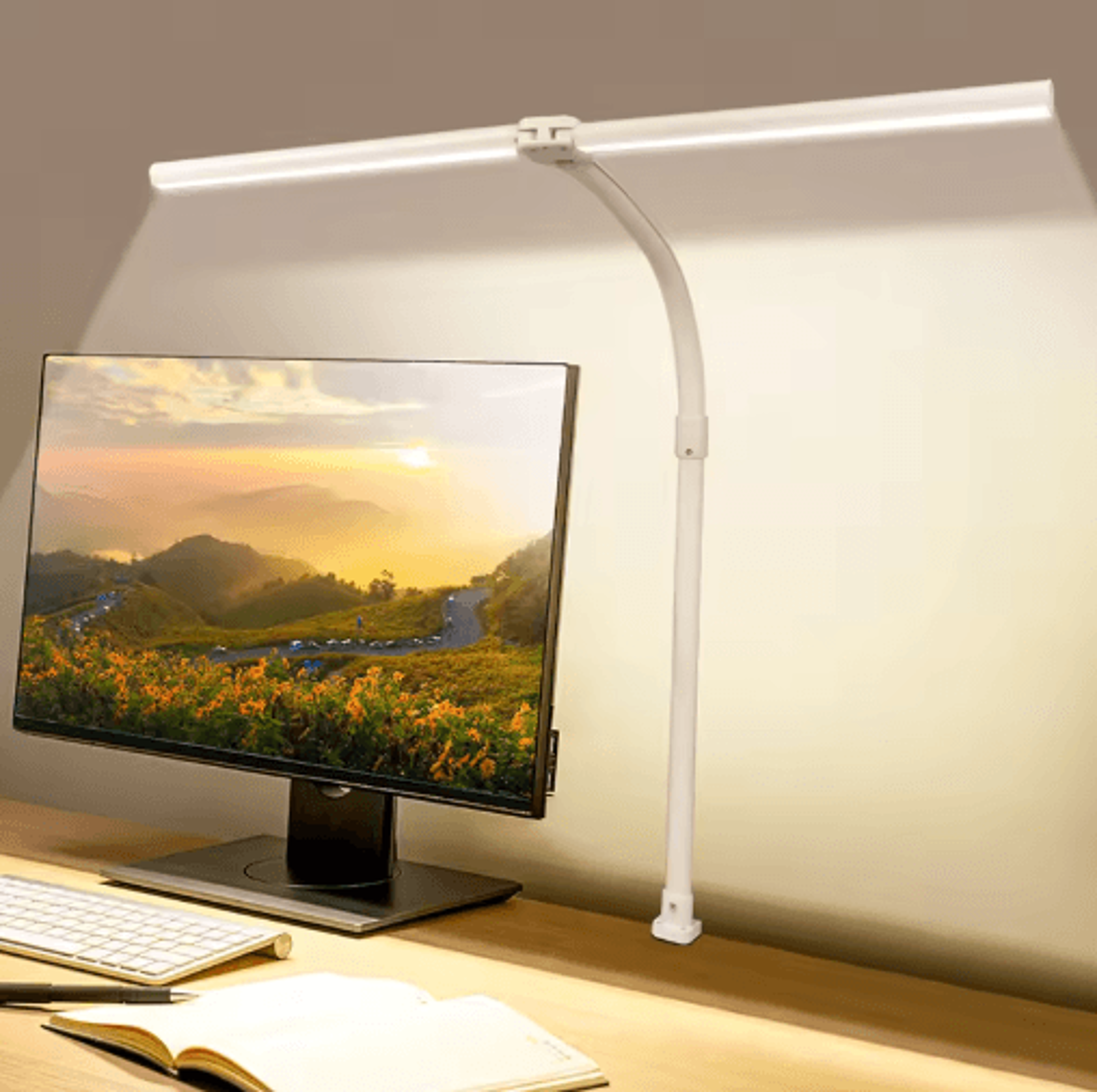 LAOPAO Double Head LED Desk Lamp  24W Dimmable Eye Protection Office Light 2