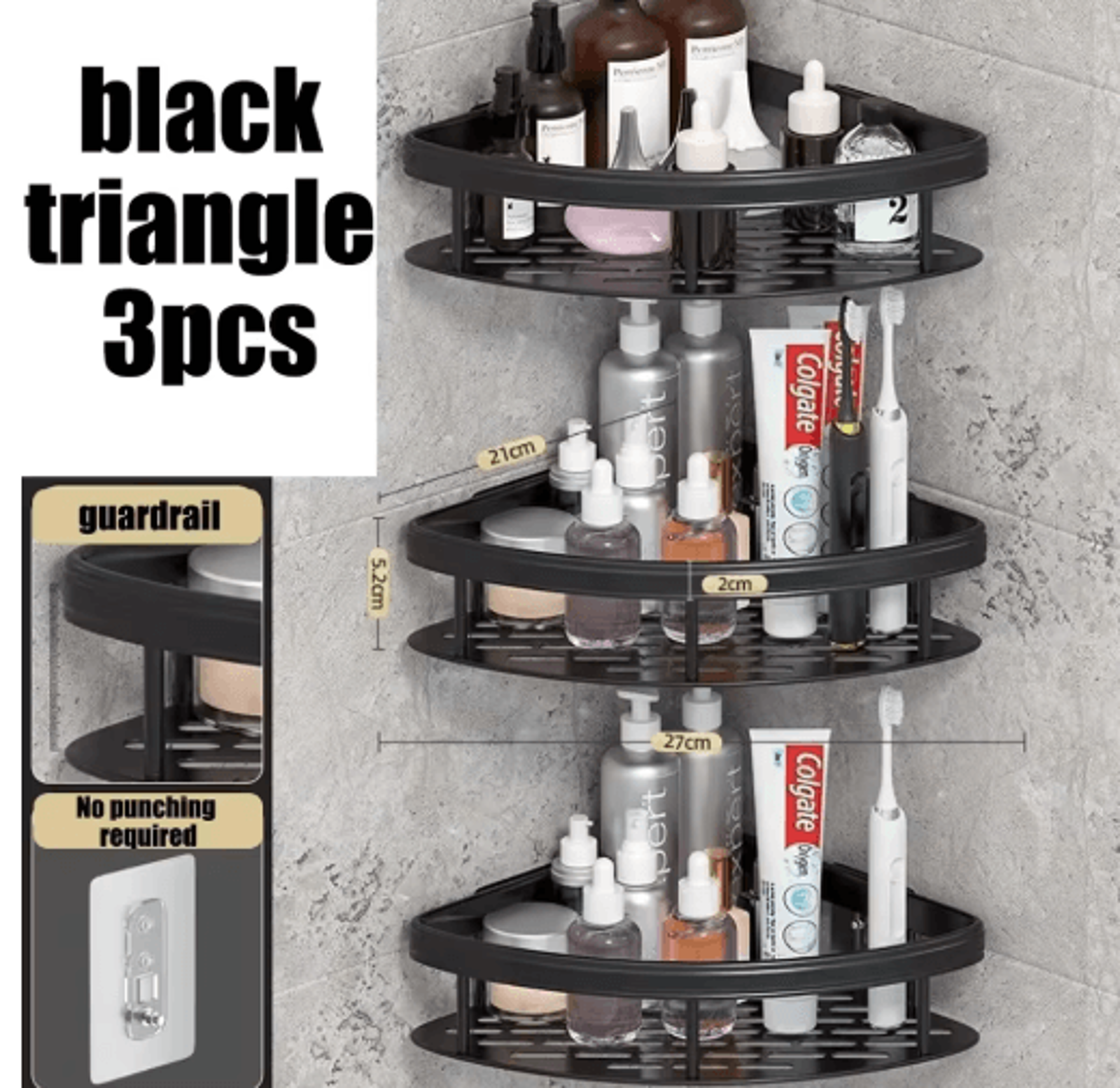 NoDrill Wall Mounted Bathroom Rack For Shower  Corner Storage 10