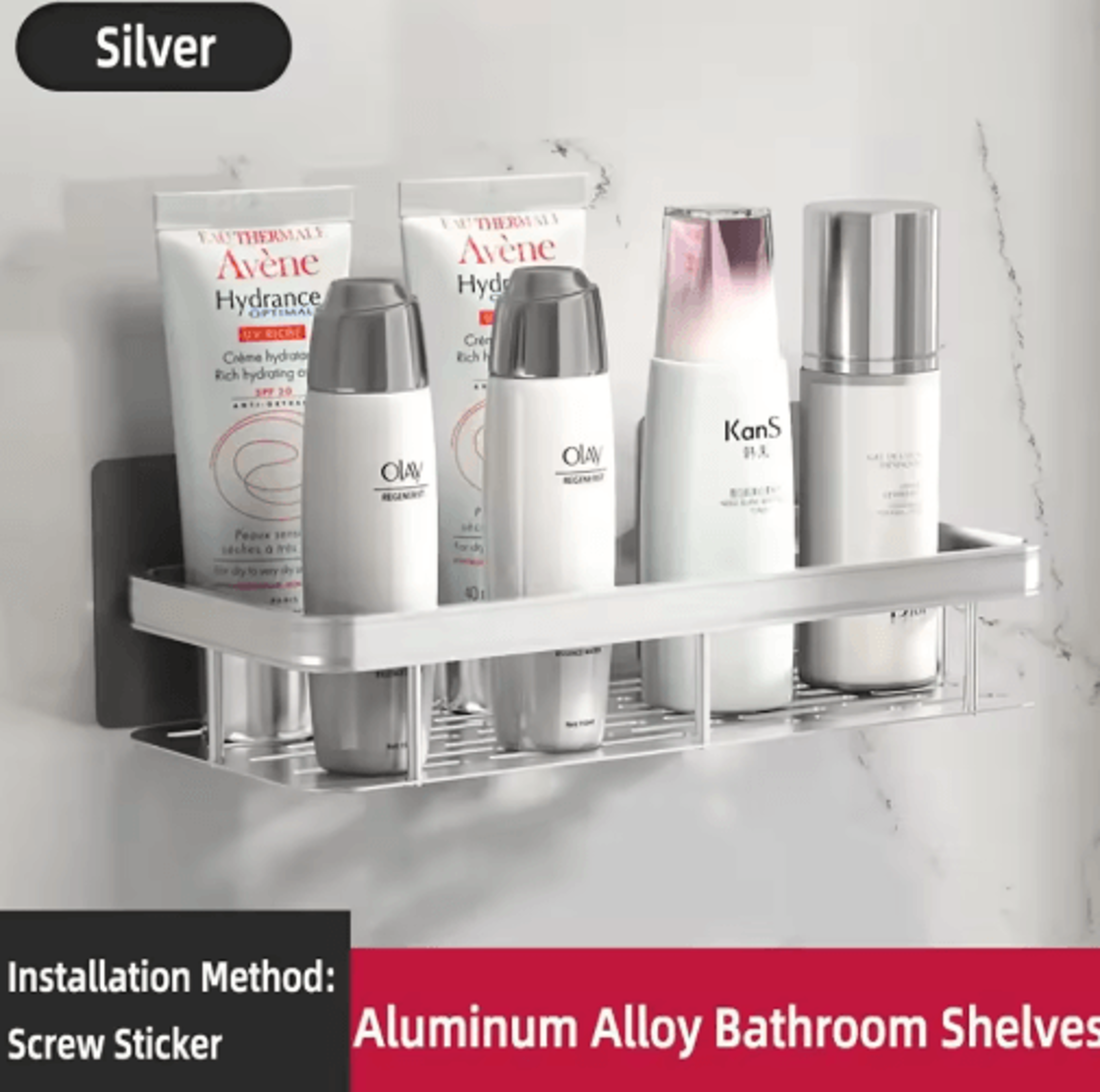 NoDrill Wall Mounted Bathroom Rack For Shower  Corner Storage 6