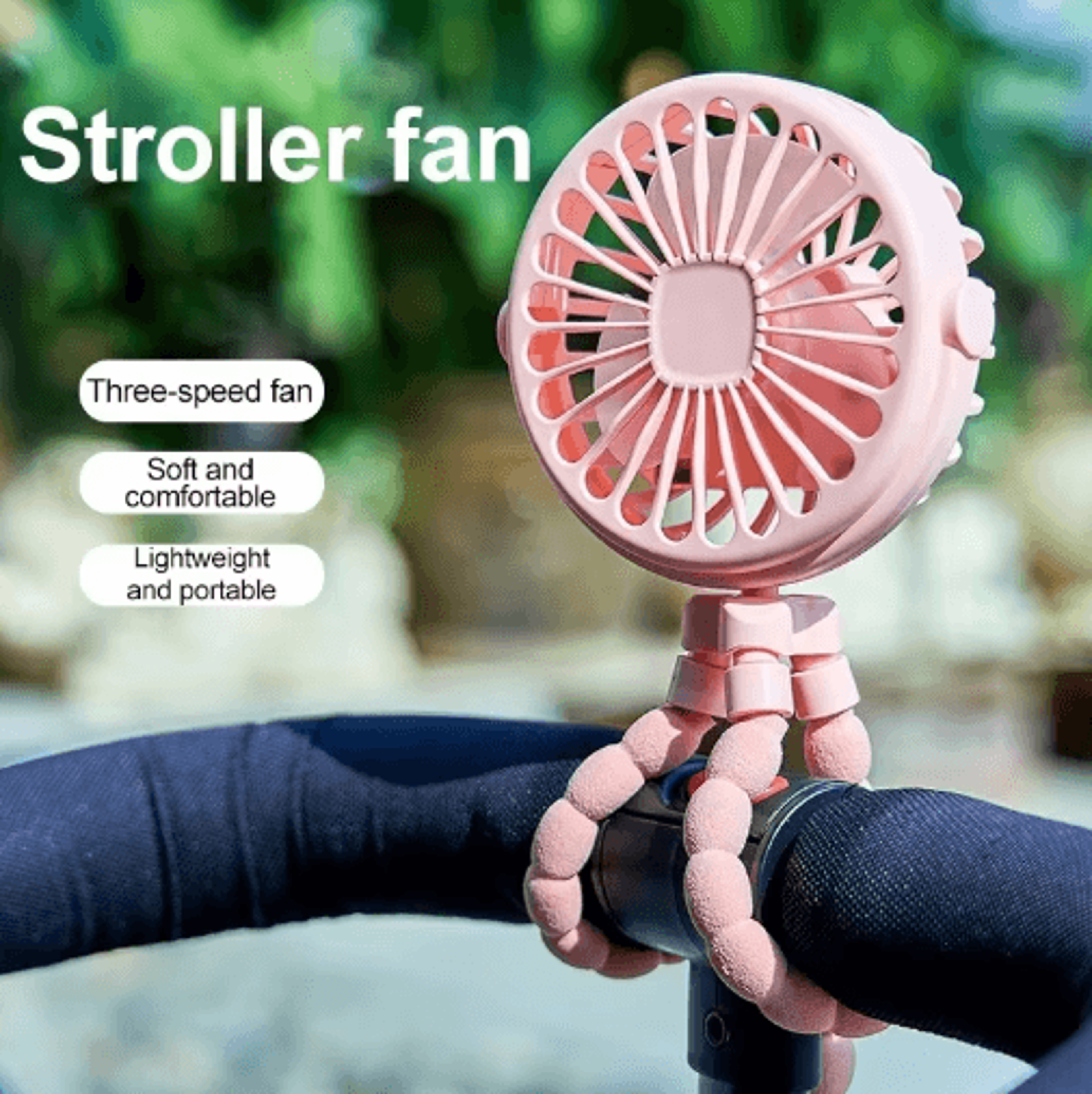 MultiFunctional Octopus Tripod Fan  USB Rechargeable Stroller Clip  Handheld Mini Fan 0