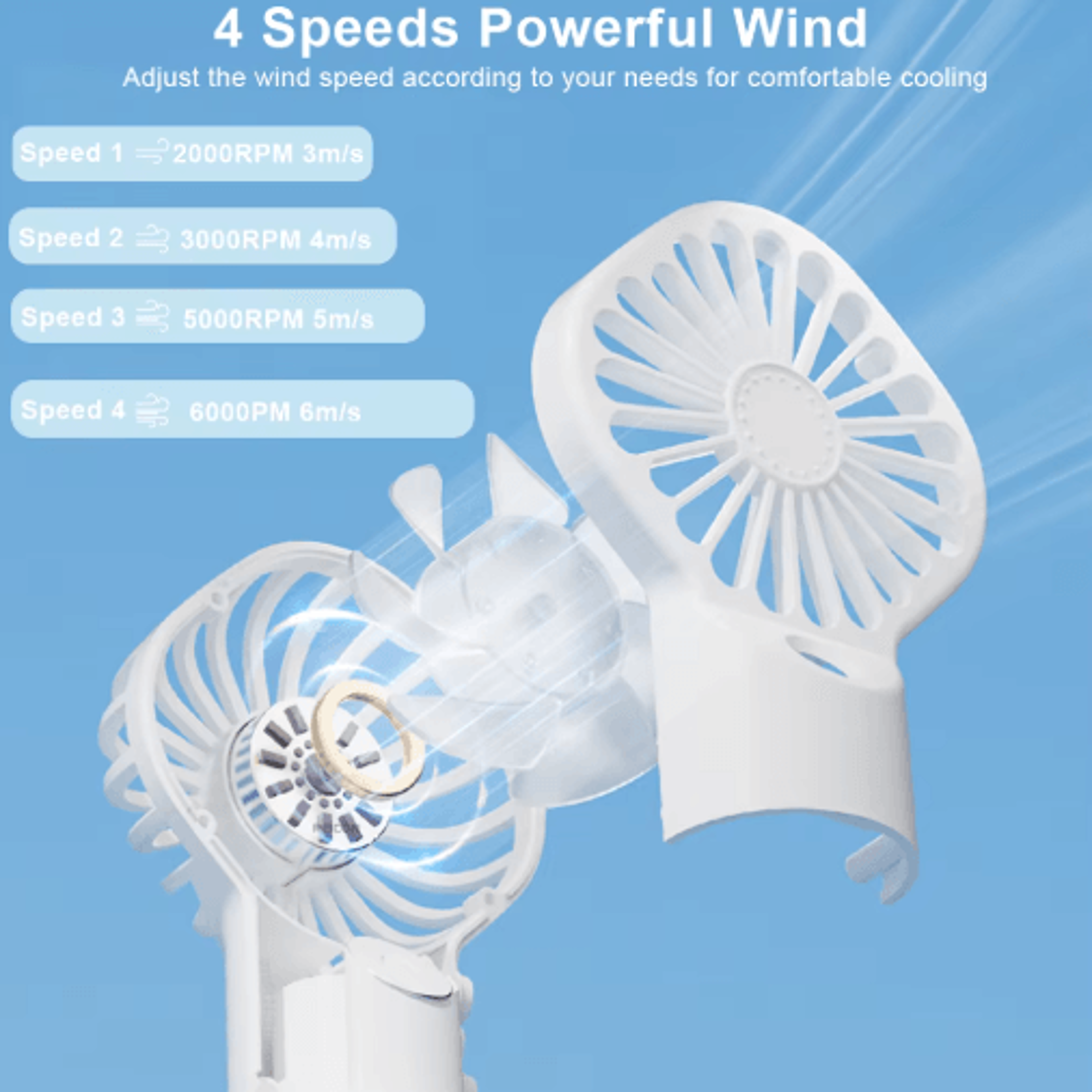 Portable Mist Handheld Fan  USB Rechargeable Mini Spray Fan With Humidifier 6