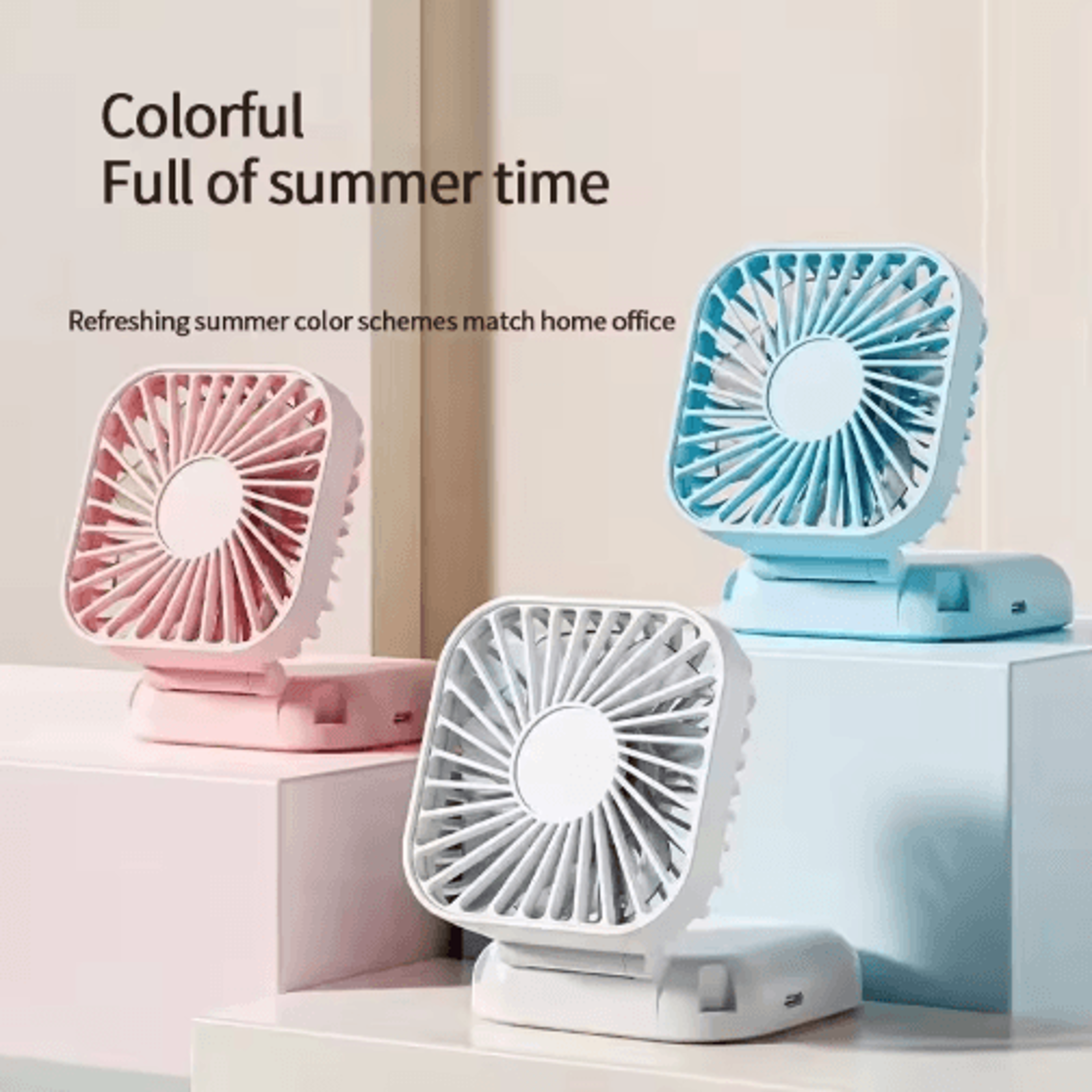 Foldable Handheld Fan  USB Rechargeable Portable Neck  Mini Table Fan 6