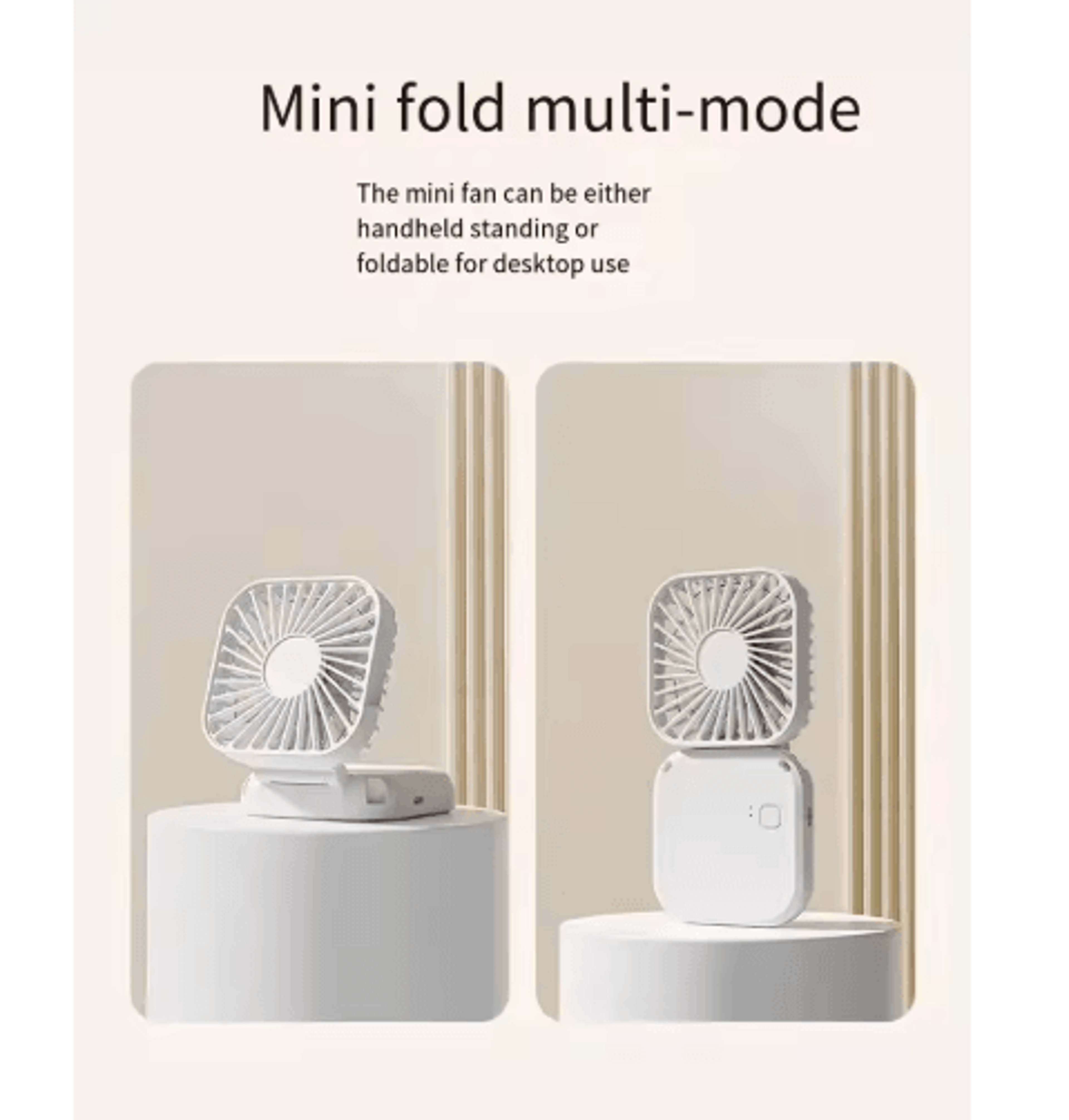 Foldable Handheld Fan  USB Rechargeable Portable Neck  Mini Table Fan 7