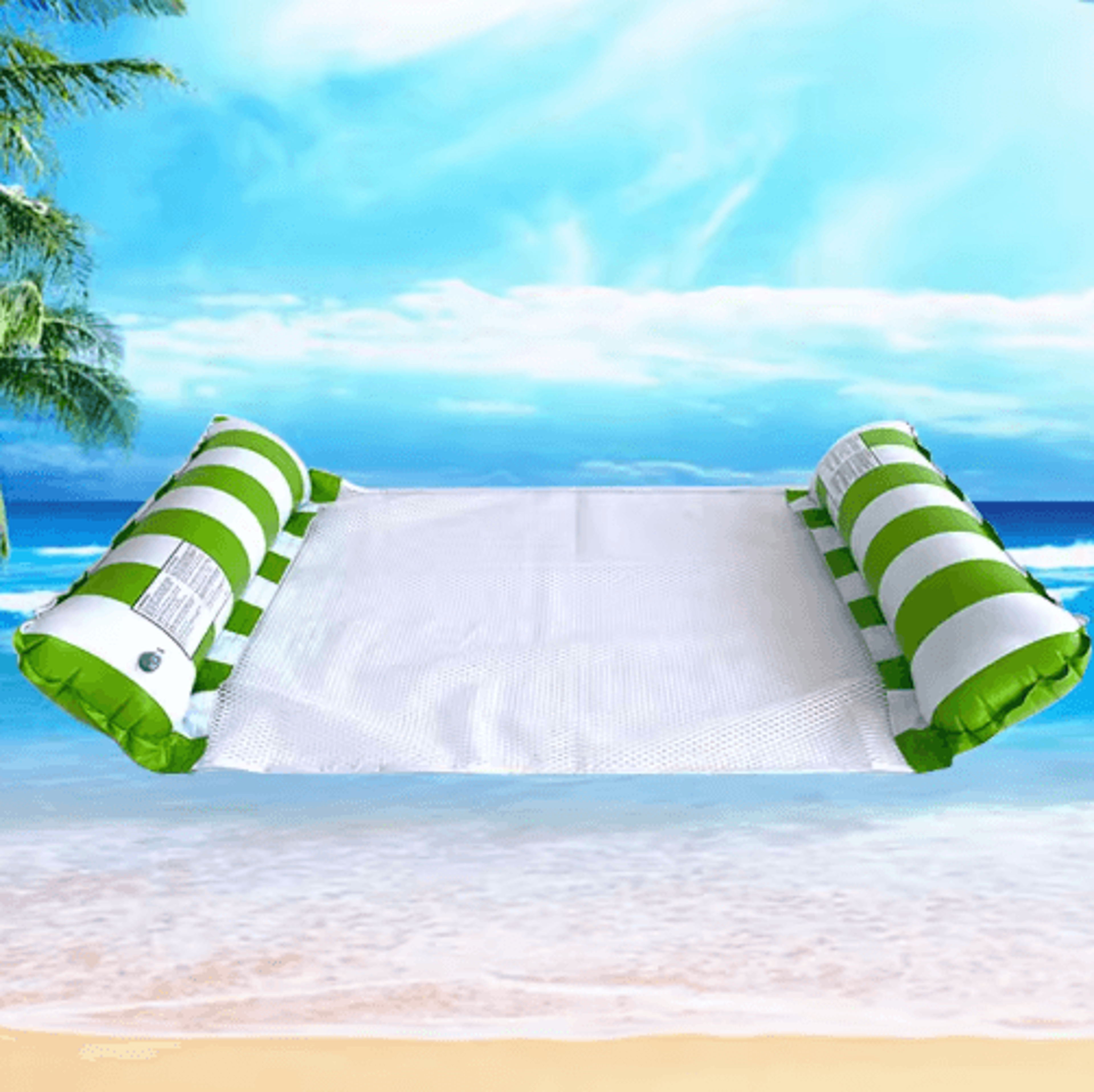 Premium Striped Pool Lounger Float  Durable Inflatable Sunbathing Mattress For Beach  Pool 3