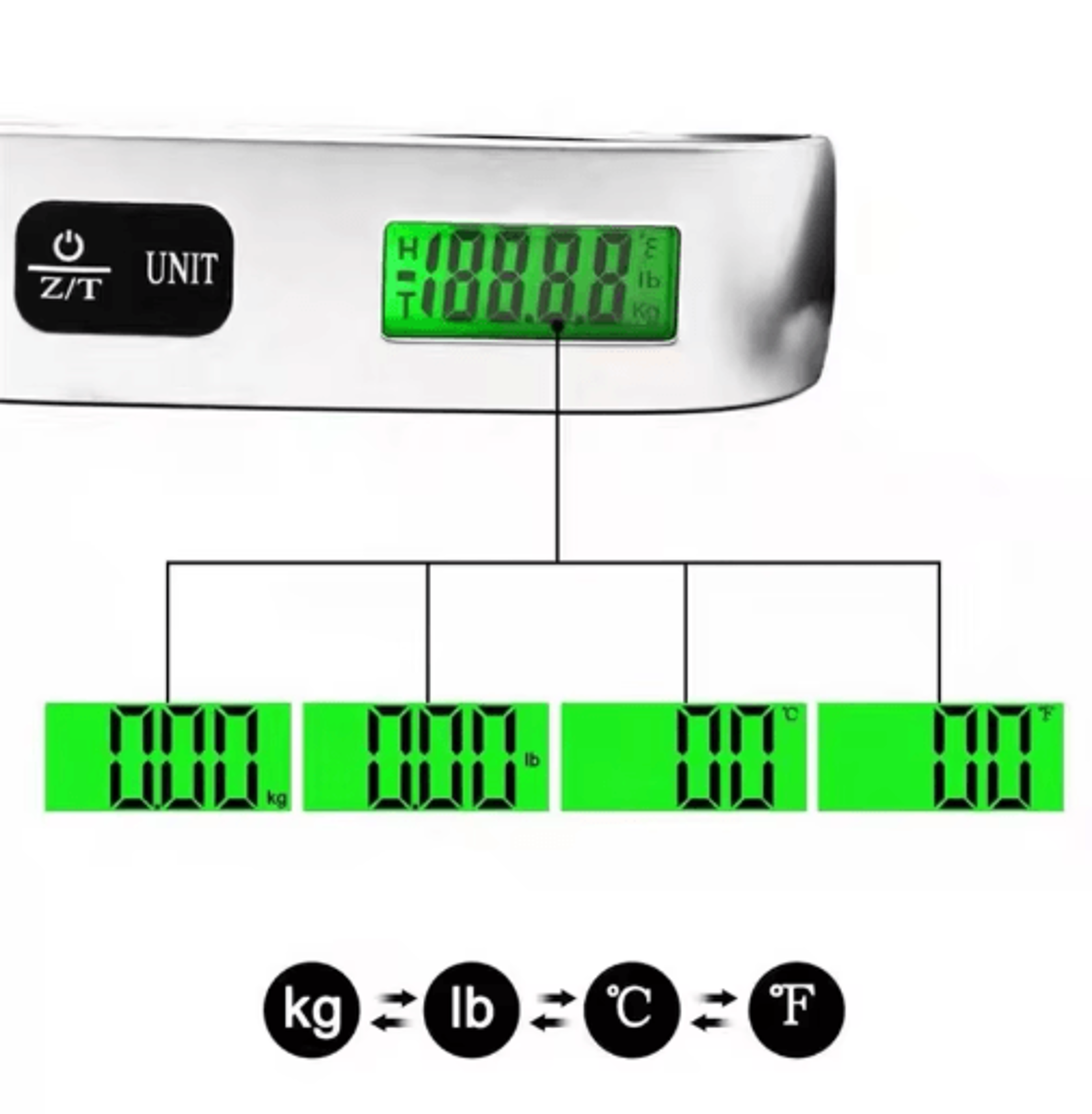 Portable Digital Luggage Scale  LCD Hanging Baggage Weight Scale Up To 50kg110lb 3