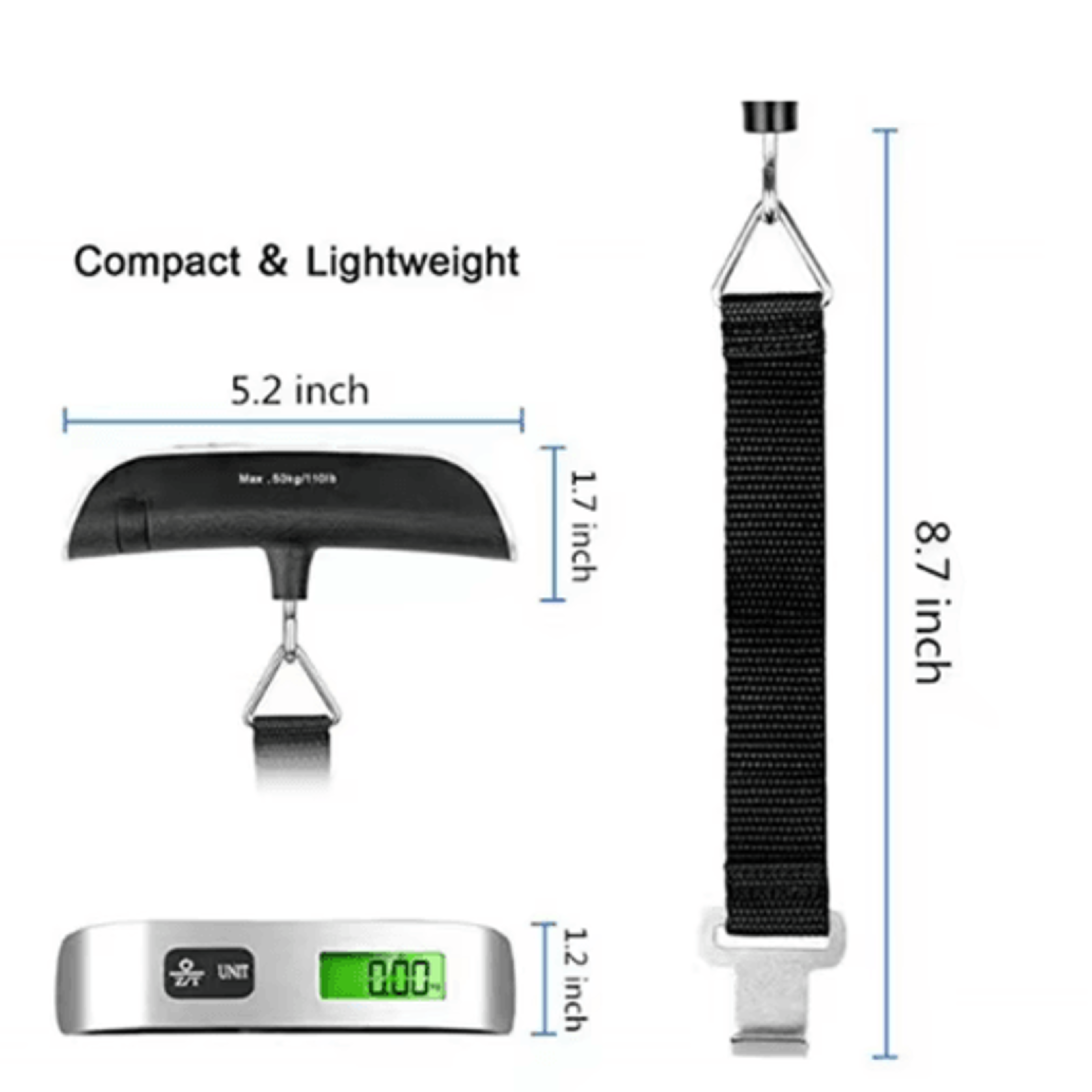 Portable Digital Luggage Scale  LCD Hanging Baggage Weight Scale Up To 50kg110lb 4
