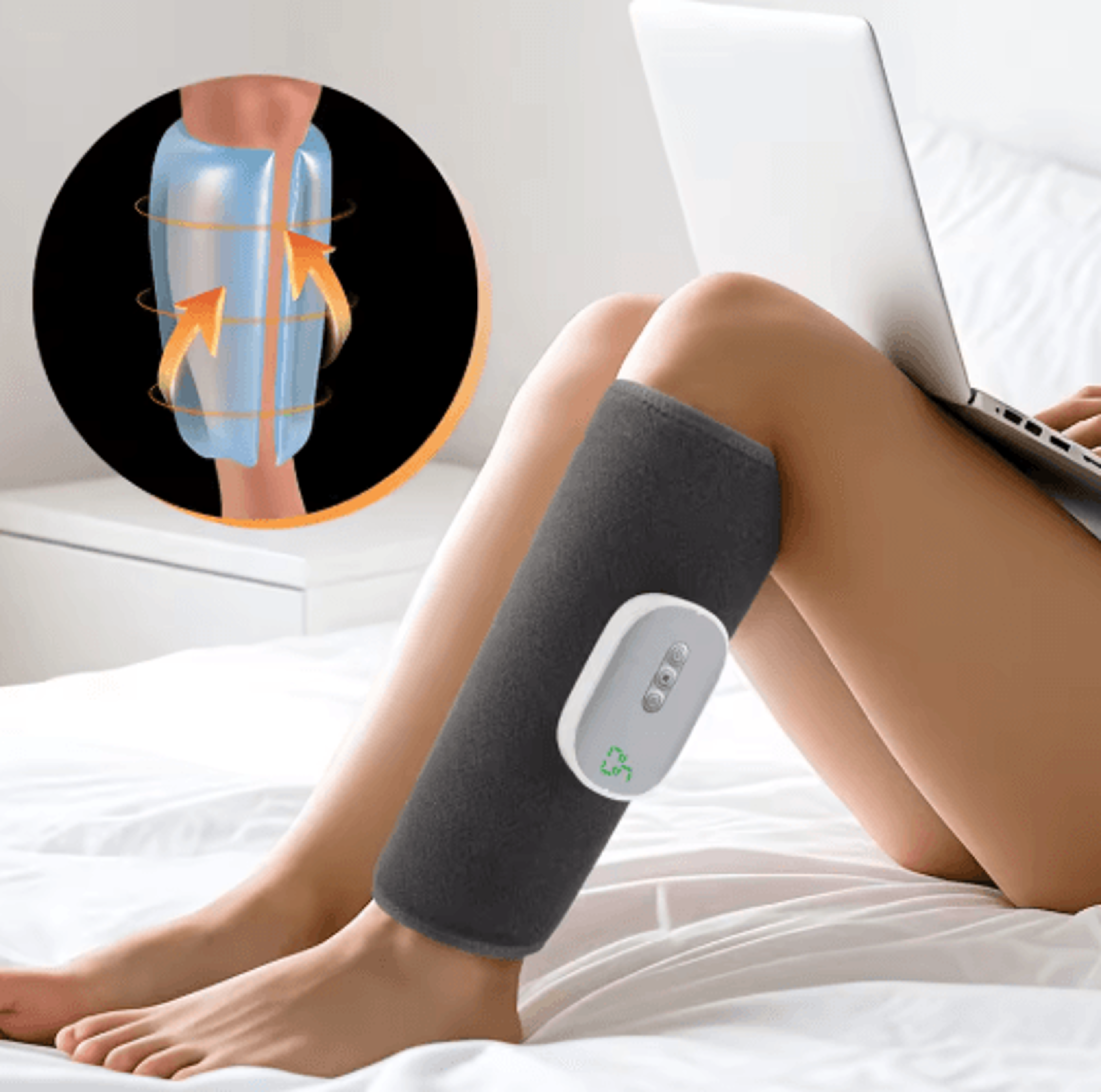 Wireless Leg Massager With Air Compression For Muscle Recovery  Relaxation 0