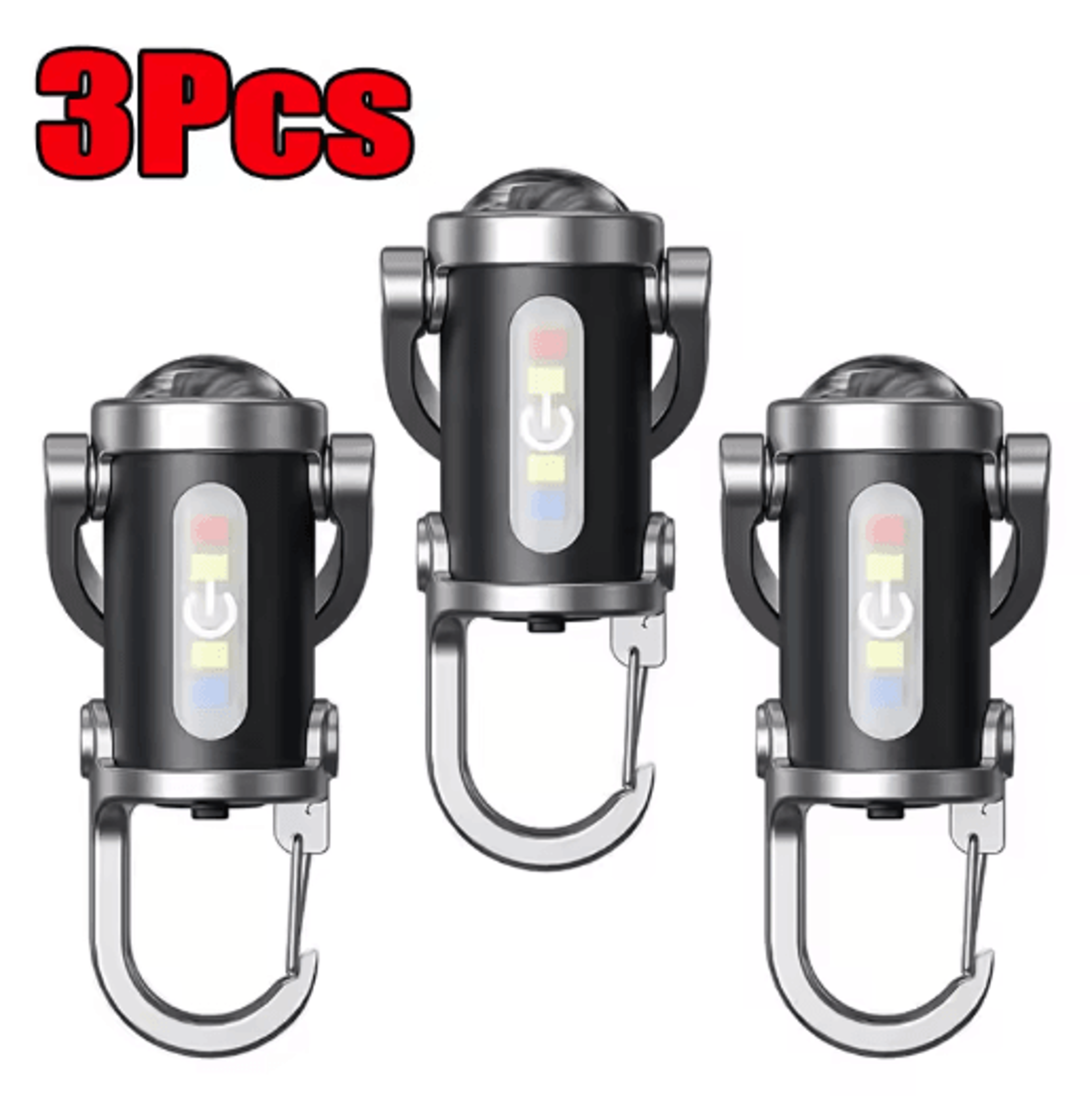 Mini COB LED Keychain Flashlight With USB Rechargeable Power  Waterproof Design 1