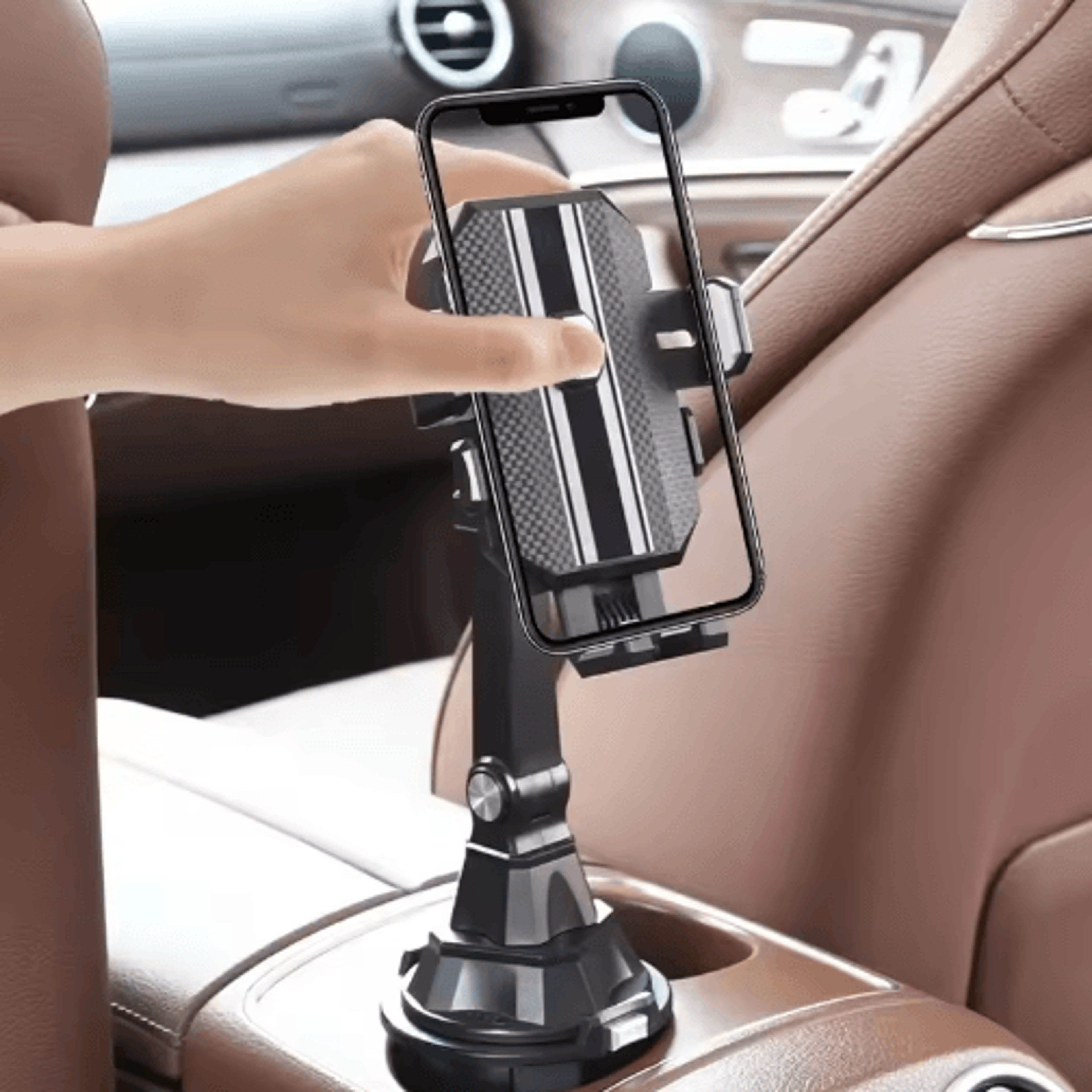 Adjustable Car Cup Holder Phone Mount For HandsFree Driving Convenience 5