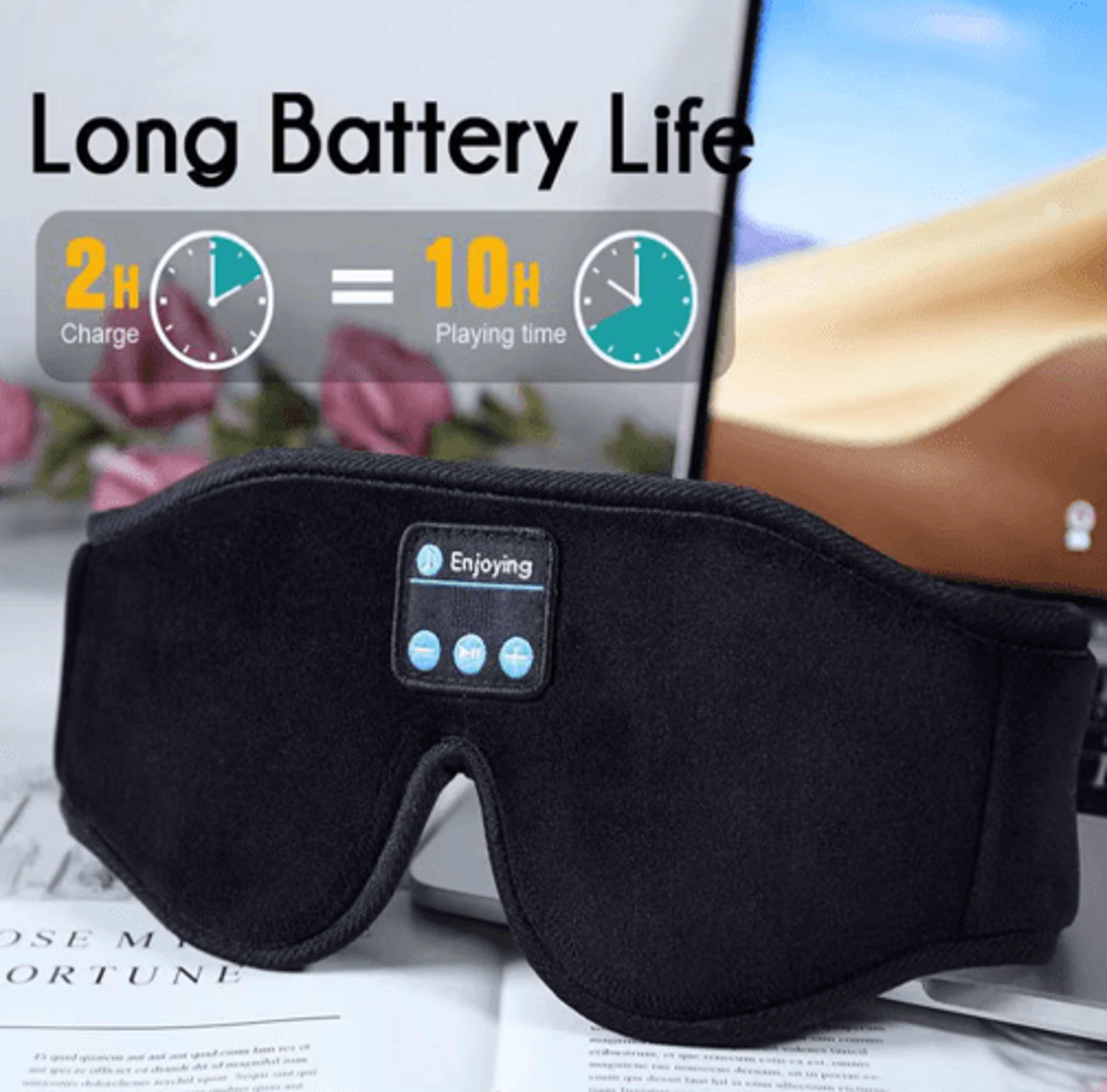 SleepWave Bluetooth Sleep Mask Headphones  3D Wireless Eye Mask With Speakers For Music  Deep Rest 7
