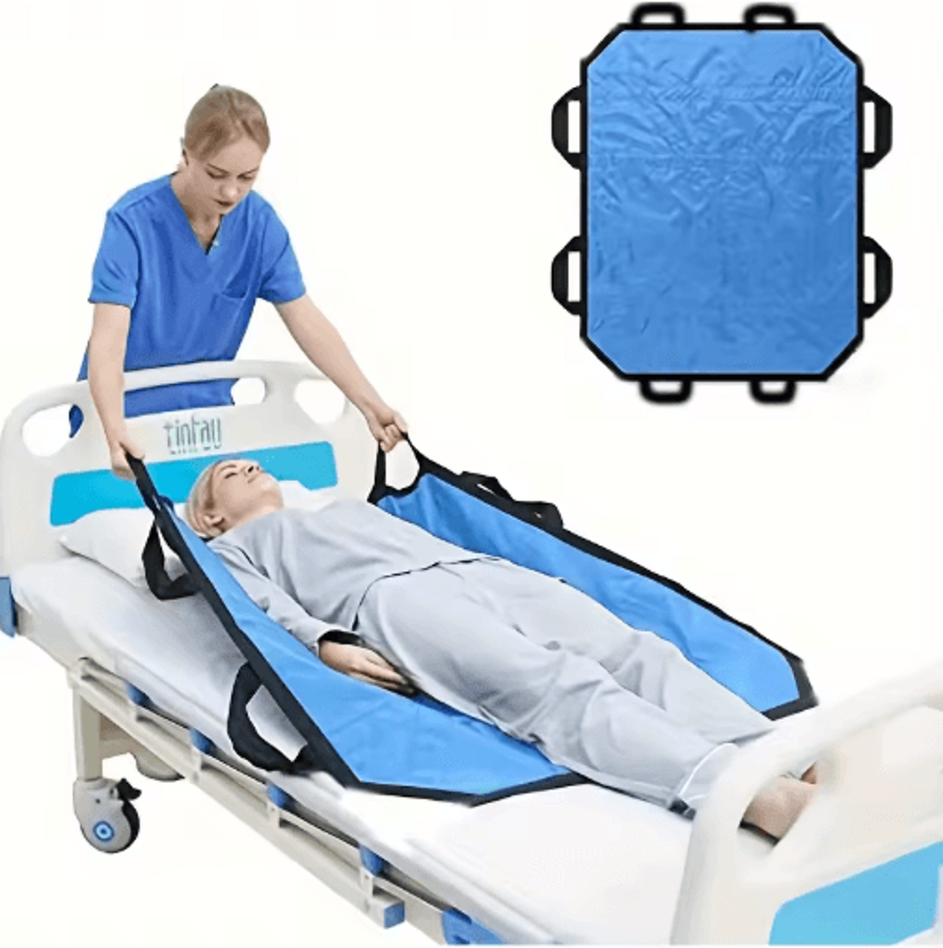 CareEase Bed Positioning Pad  Waterproof Patient Transfer Sheet For Safe Turning  Lifting 0