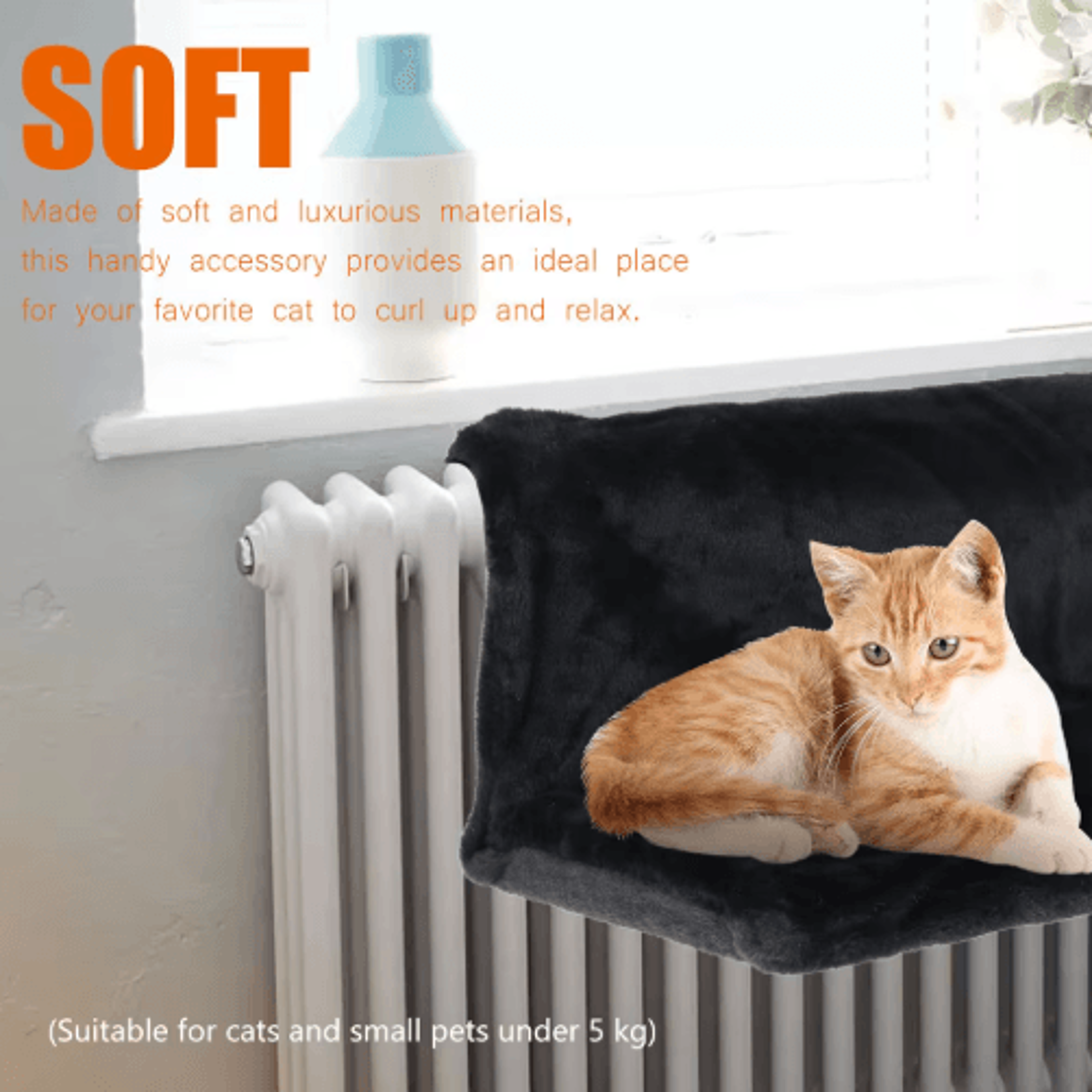 WarmNest Cat Radiator Bed  Cozy Hanging Cat Hammock With Fleece Cushion  Metal Frame 7