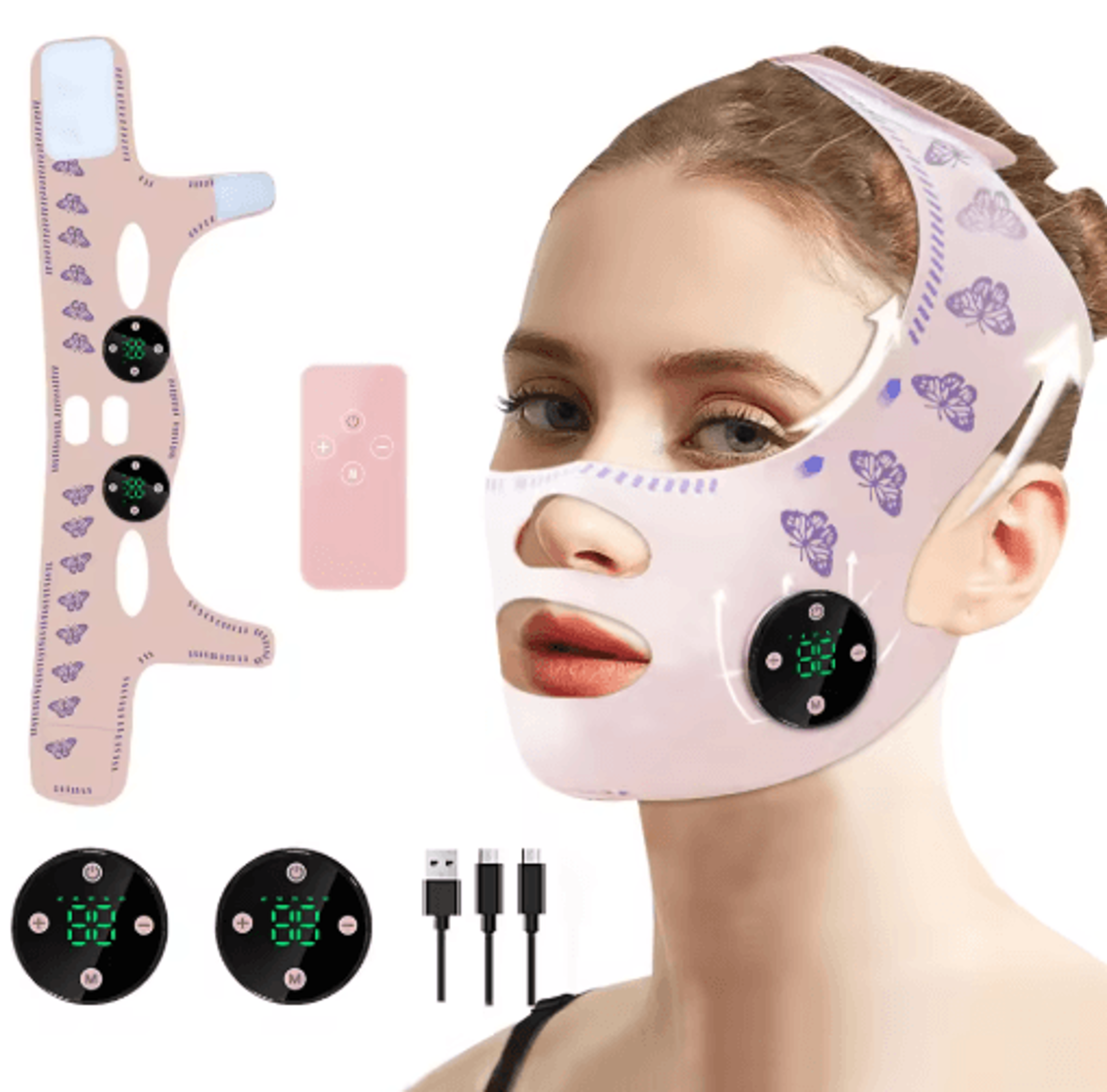 FaceLift Pro EMS Facial Slimming Strap  Rechargeable Face Lifting Massager For Jawline  Chin 0