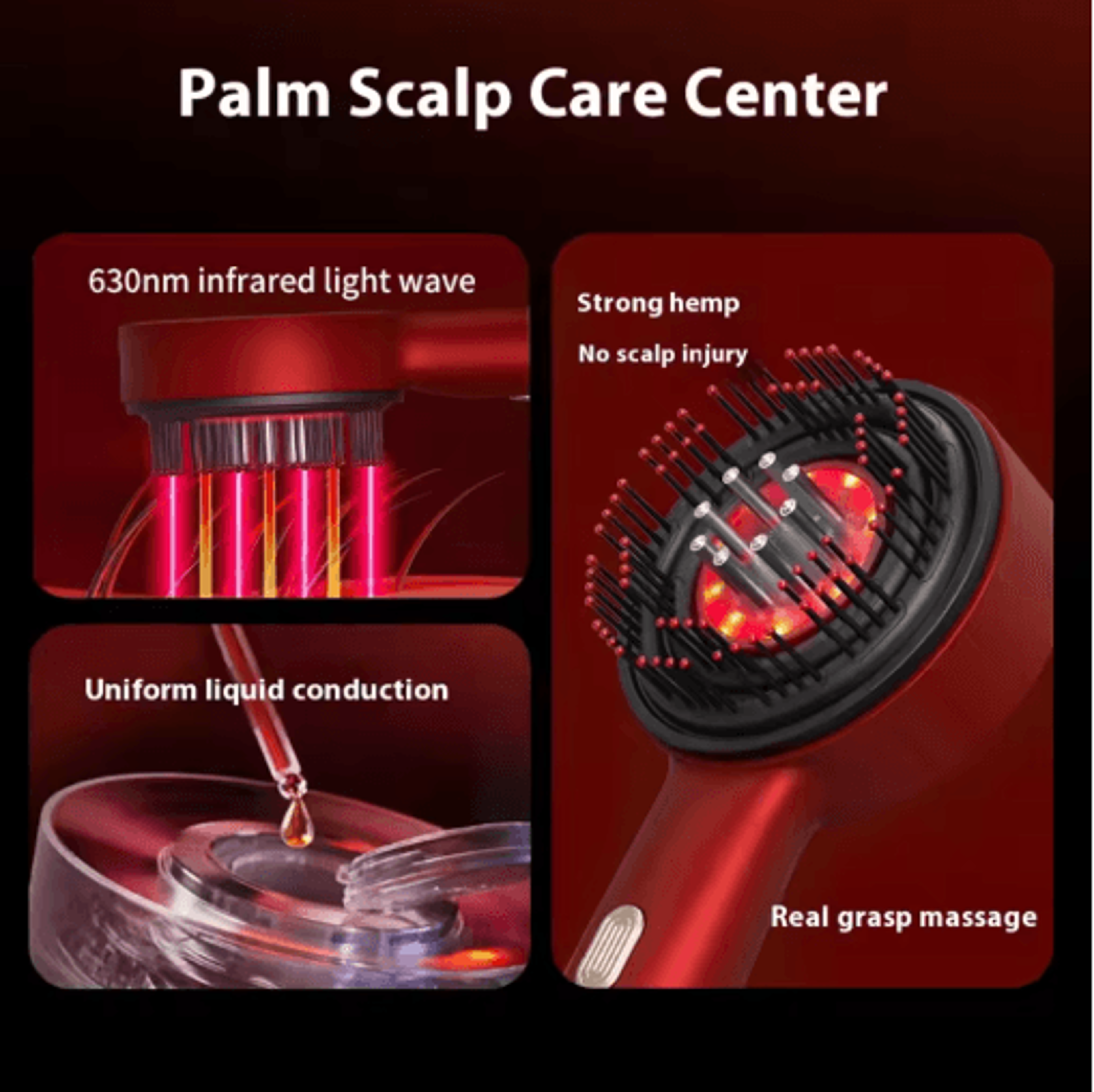 Electric Hair Growth Scalp Massager Brush  Infrared Hair Regrowth Brush For Thicker Healthier Hair 6