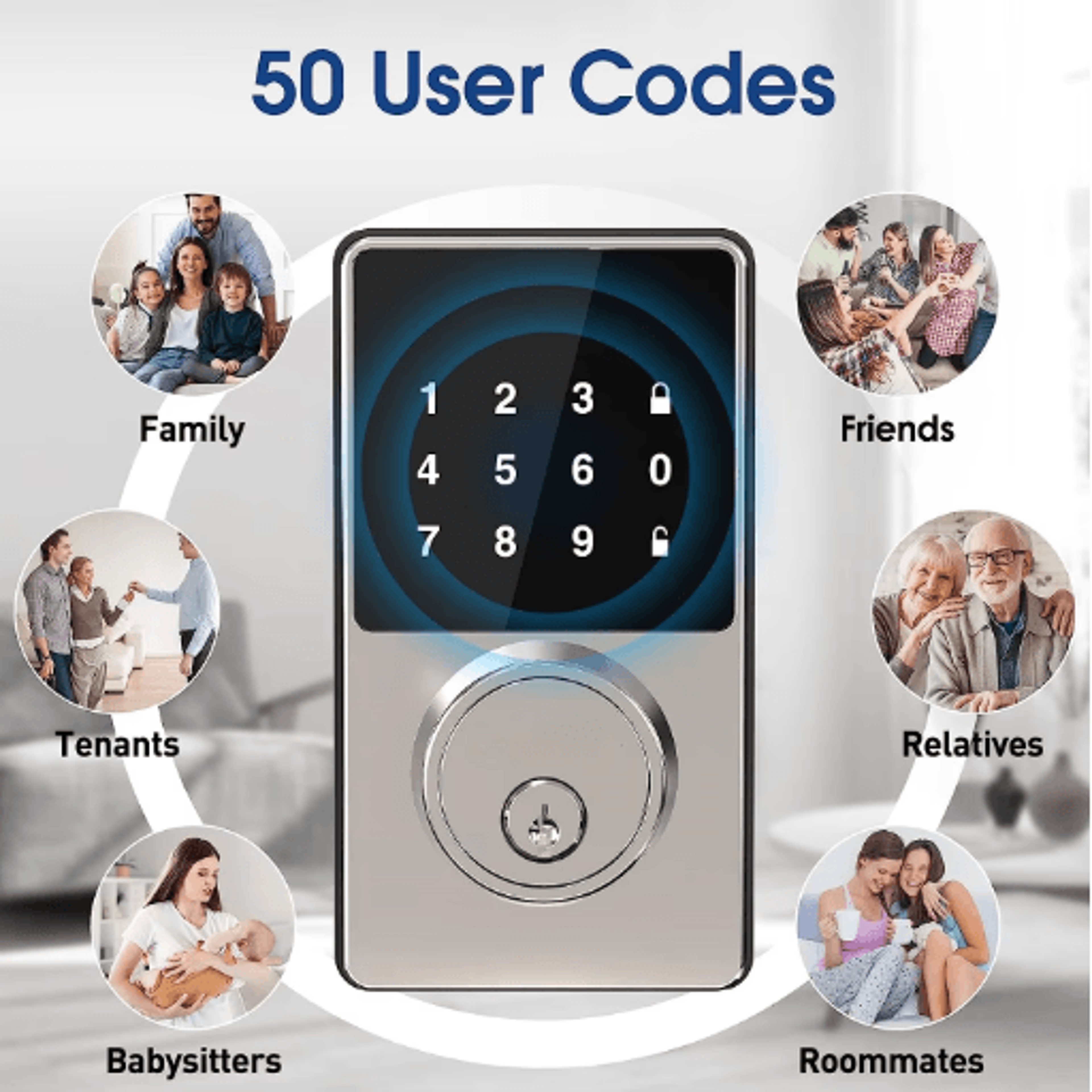 Smart Keyless Door Lock With Touchscreen App Controlled Keyless Entry Door Lock With 50 User Codes 7