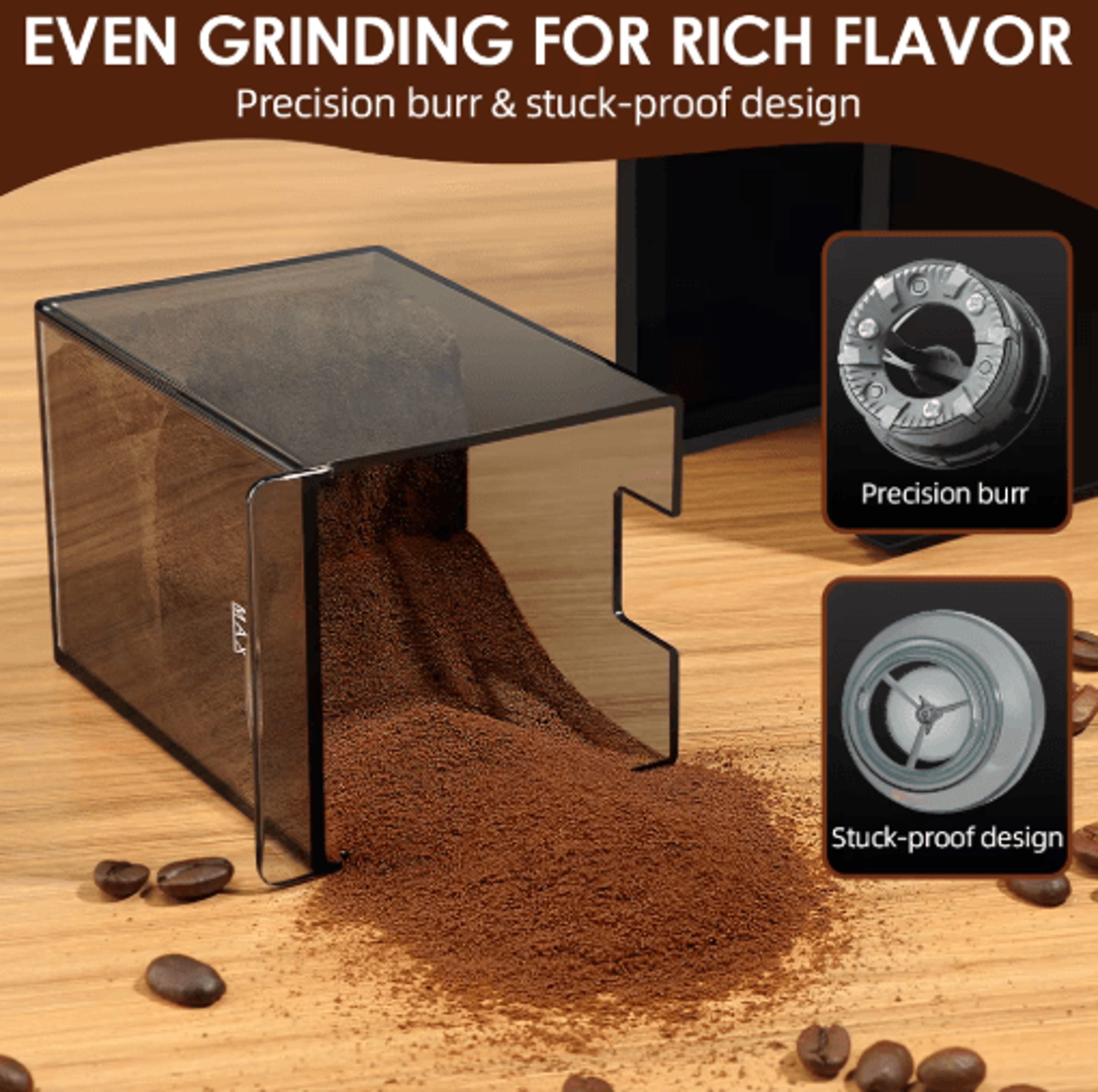 Electric Burr Coffee Grinder With 28 Adjustable Settings  Precision Grinder For Espresso French Pre 4