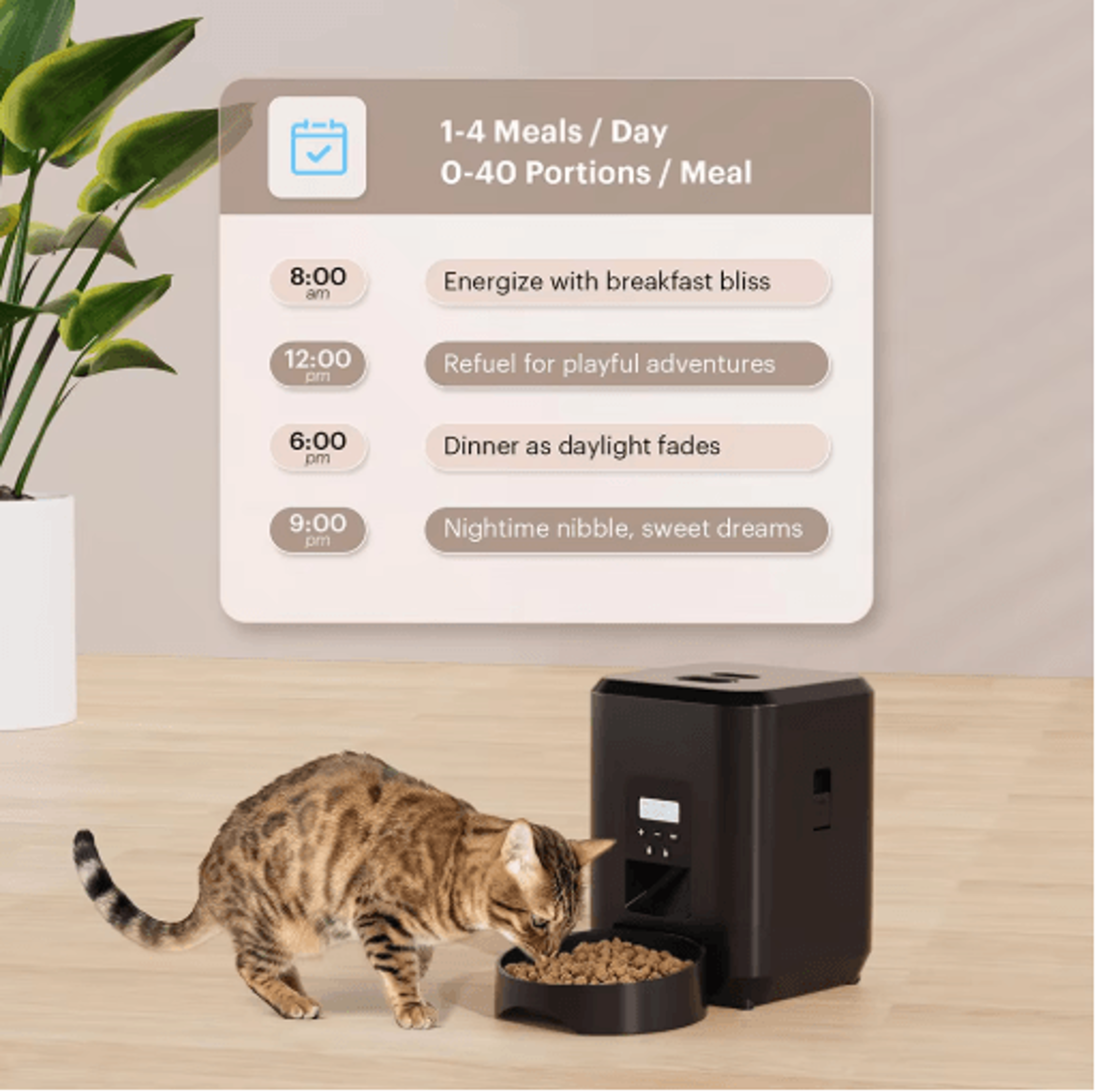 Smart Automatic Pet Feeder With Timer  Portion Control  Cat  Dog Food Dispenser 7