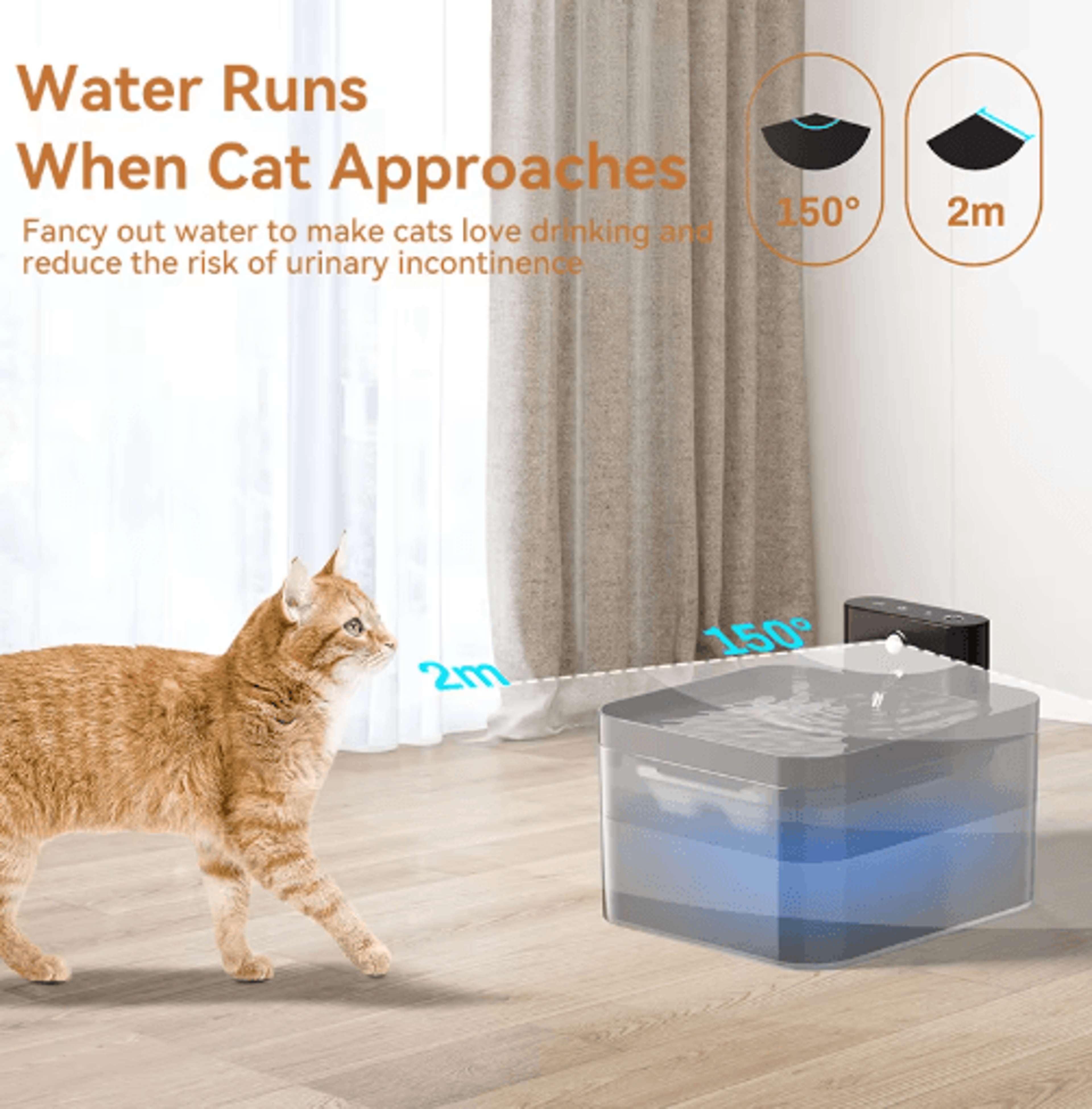 ROJECO Wireless Automatic Pet Water Fountain Smart Infrared Sensor Cat  Dog Water Dispense 6