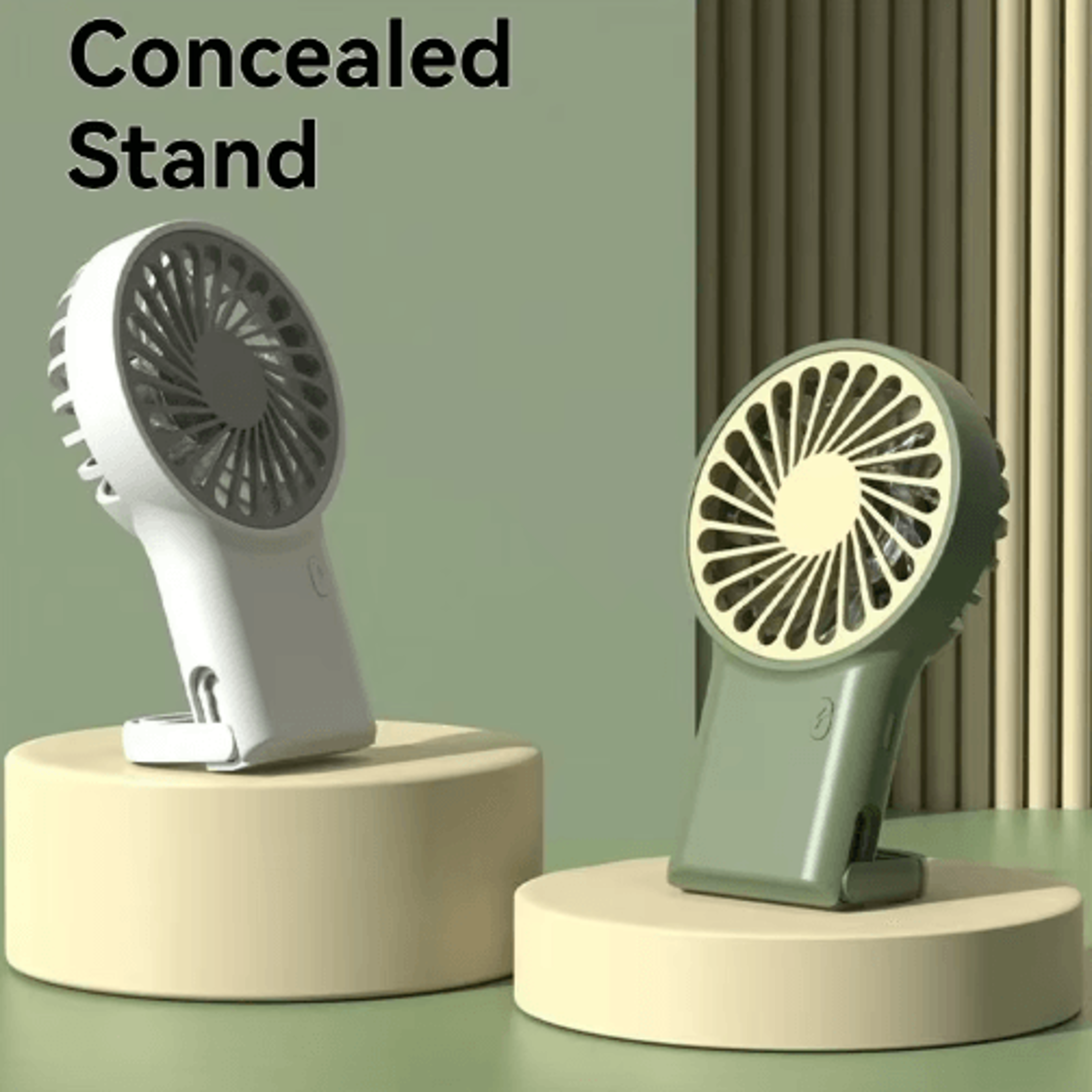 Foldable USB Rechargeable Mini Fan  Portable Handheld  Desktop Cartoon Cooling Fan With Hook 7