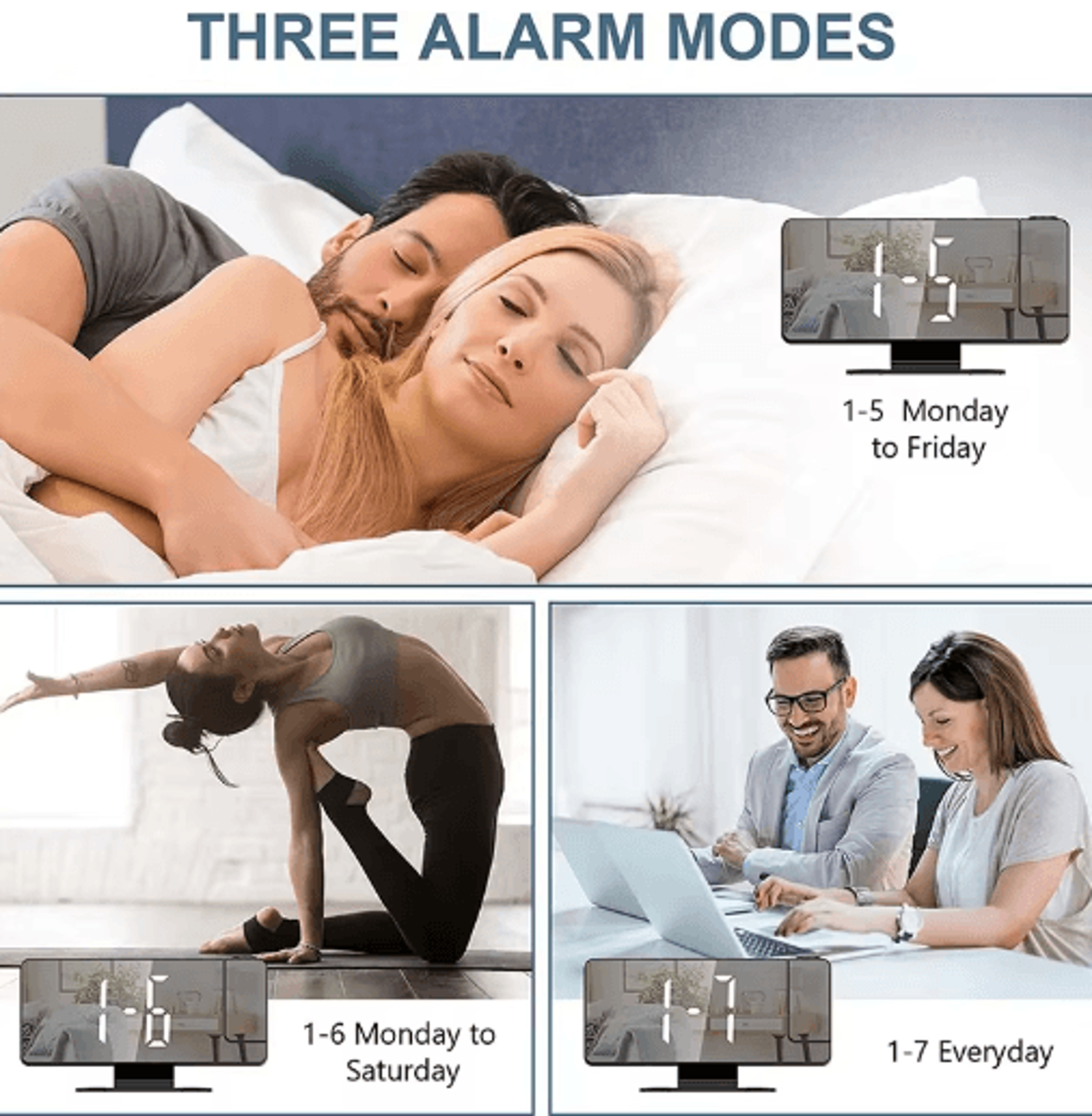 LED Digital Projection Alarm Clock  Ceiling Projector Clock With Temperature Display  Snooze 4
