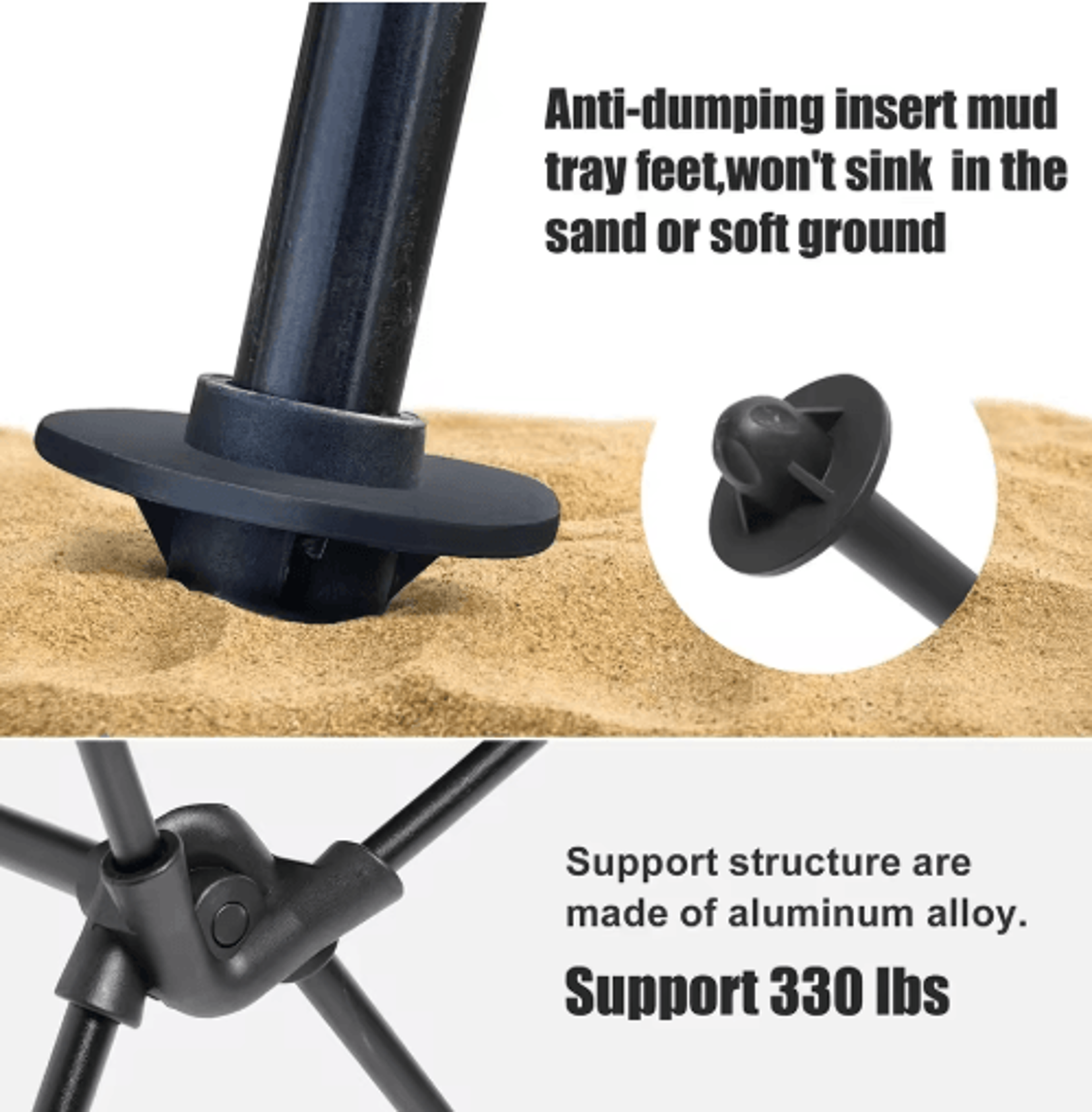WESTTUNE Portable Camping Chair With Headrest  Lightweight Folding Aluminum Outdoor Chair 5