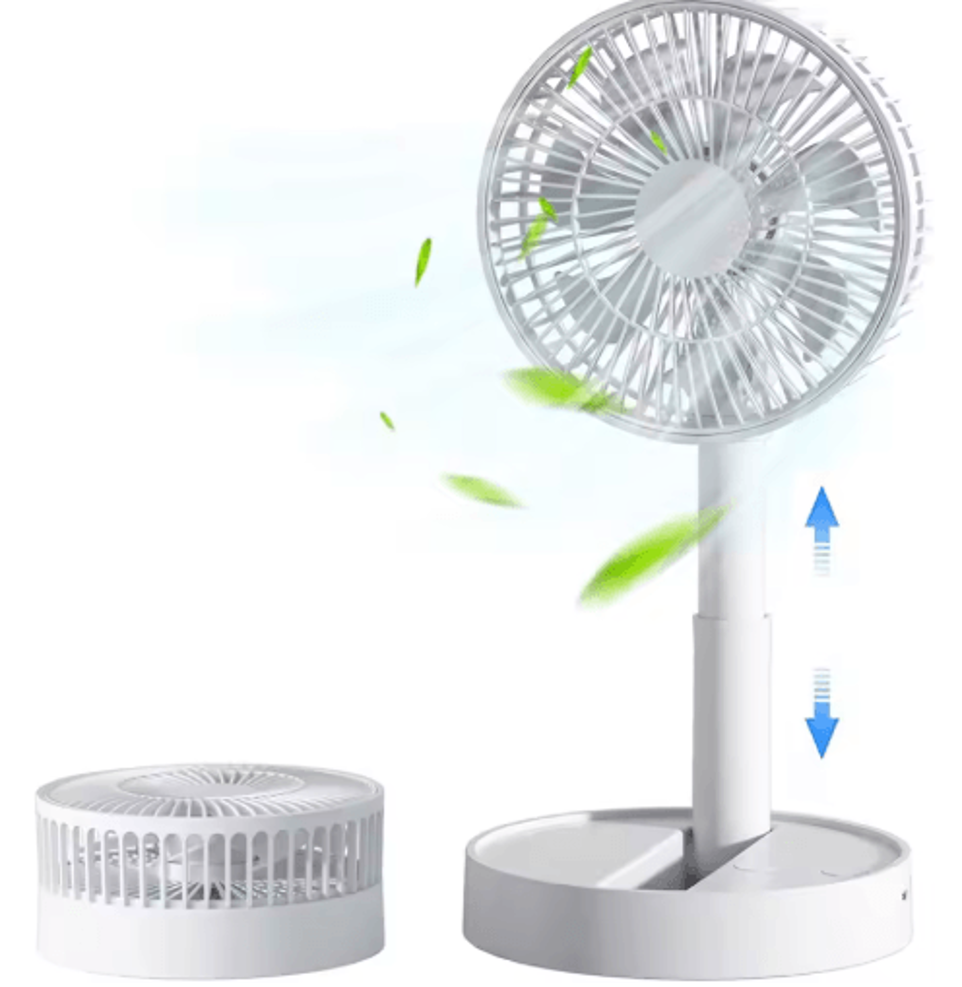 USB Foldable Mini Fan With 4 Speeds  Timer  Portable Rechargeable Table Fan 0