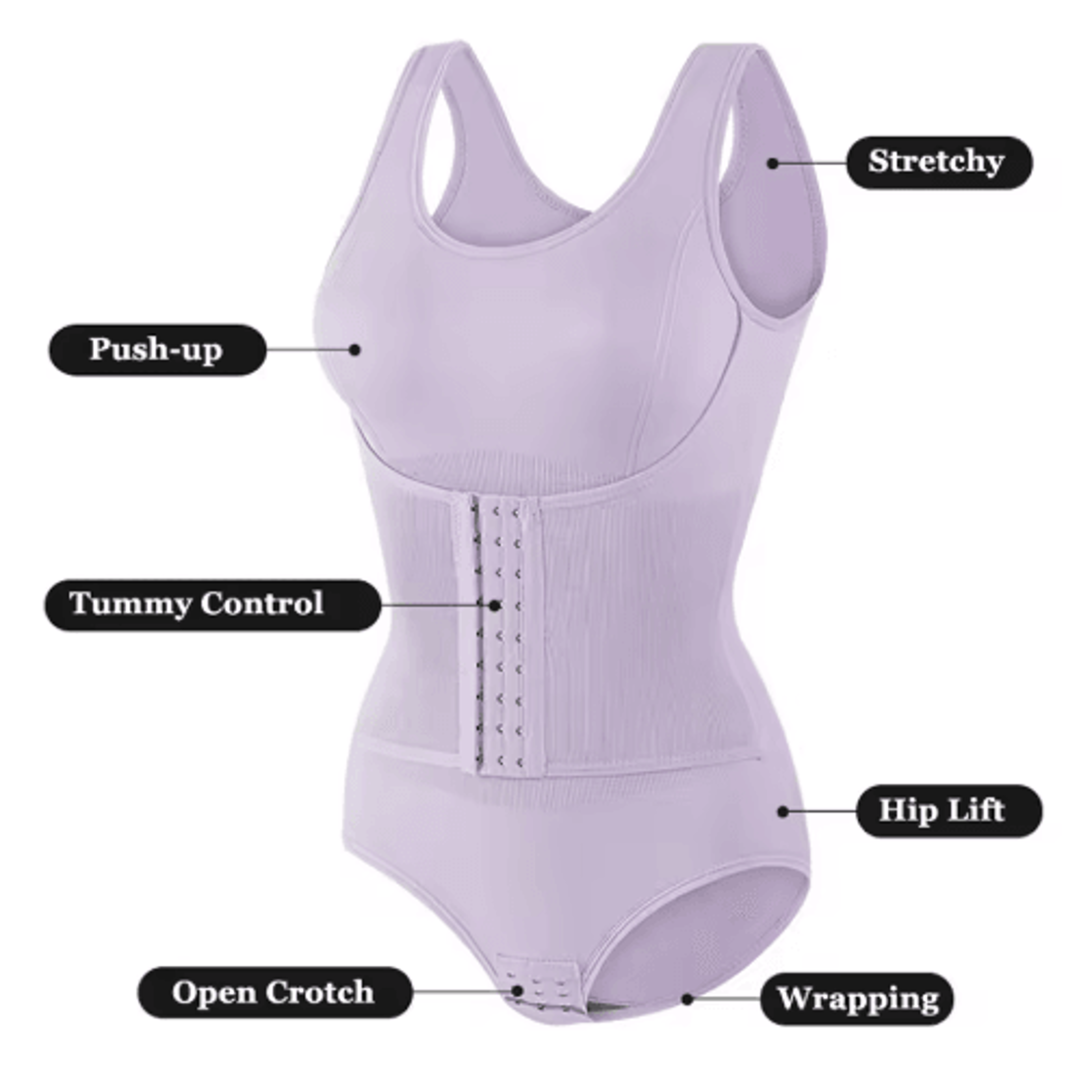 Womens Zipper Bodysuit Shapewear  Tummy Control Waist Trainer With Slimming Compression 8