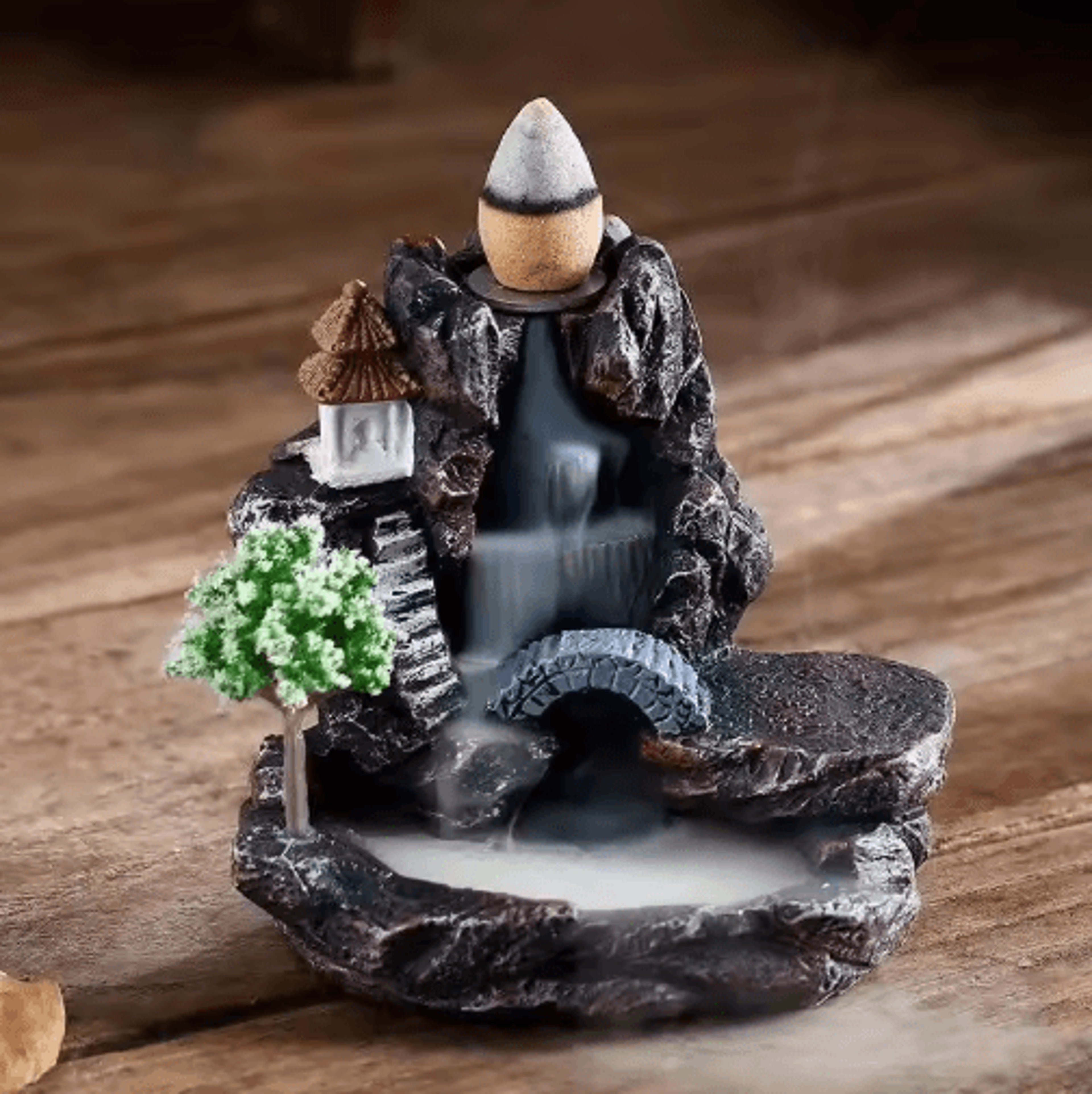 Backflow Incense Burner Waterfall  Aromatherapy Holder With Incense Cones Set 7
