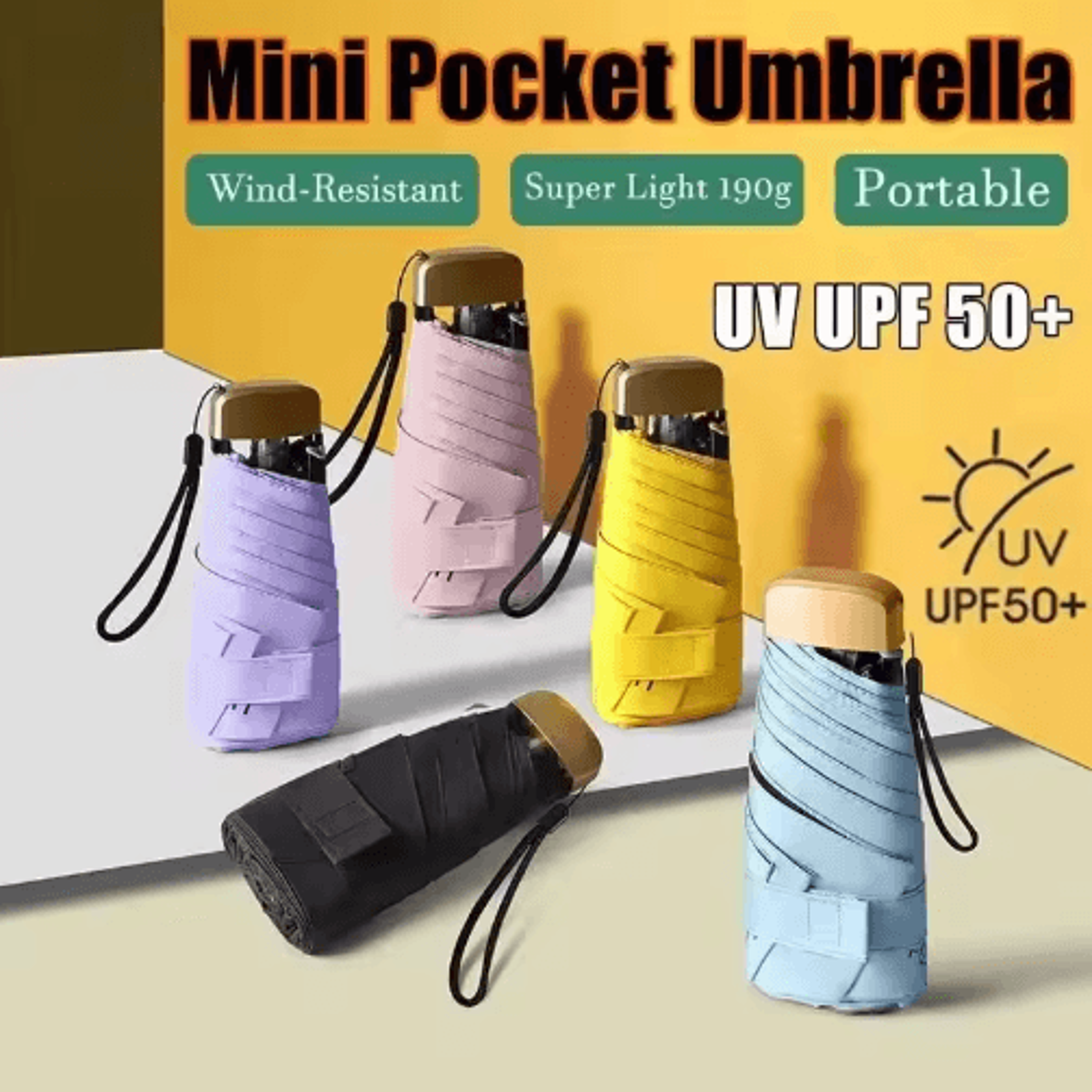 Mini Capsule Pocket Umbrella  UltraLight UV Protection Folding Rain Umbrella 0