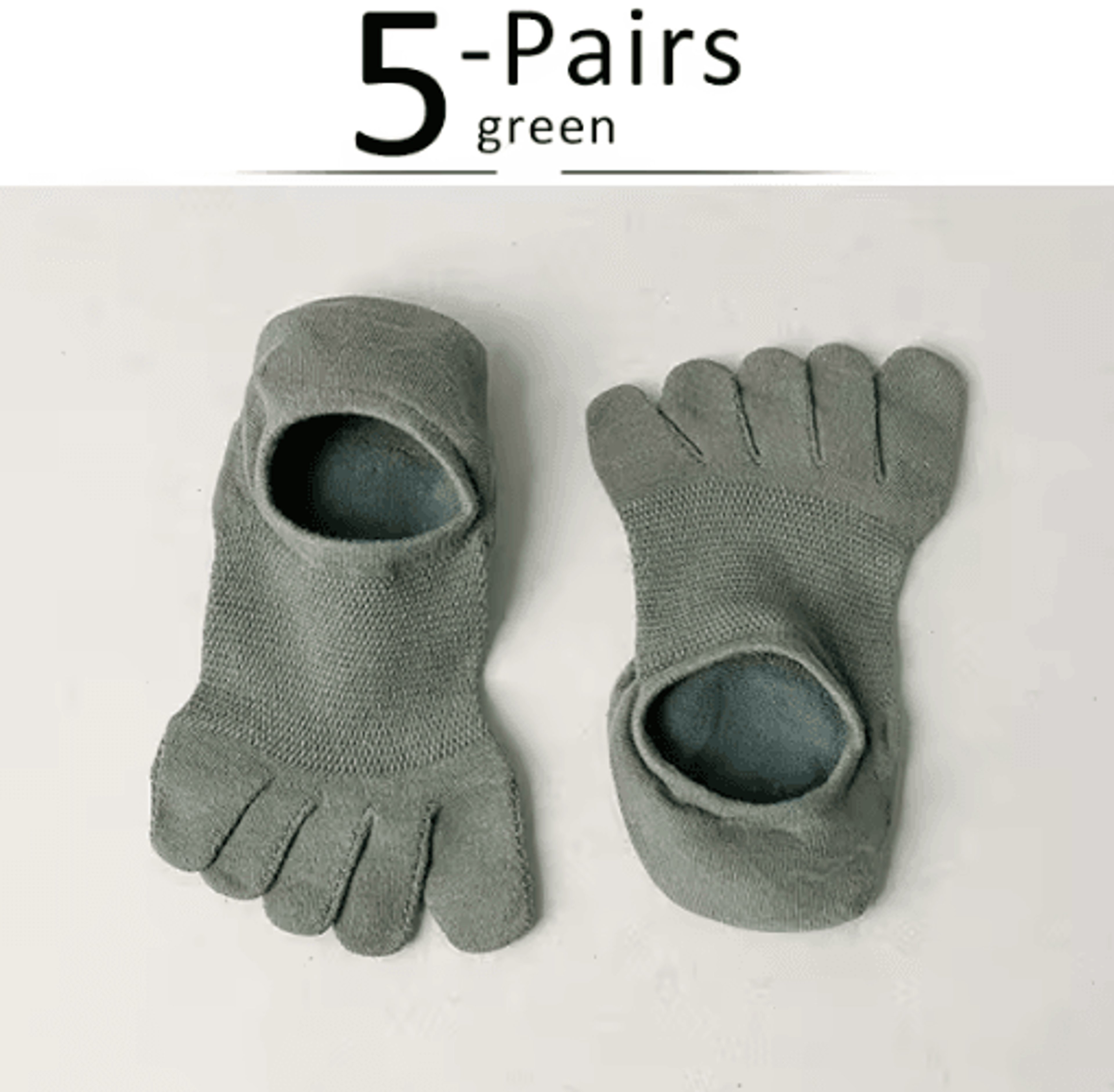 5 Pairs Invisible Toe Socks  Breathable Cotton Five Finger NoShow Socks 2