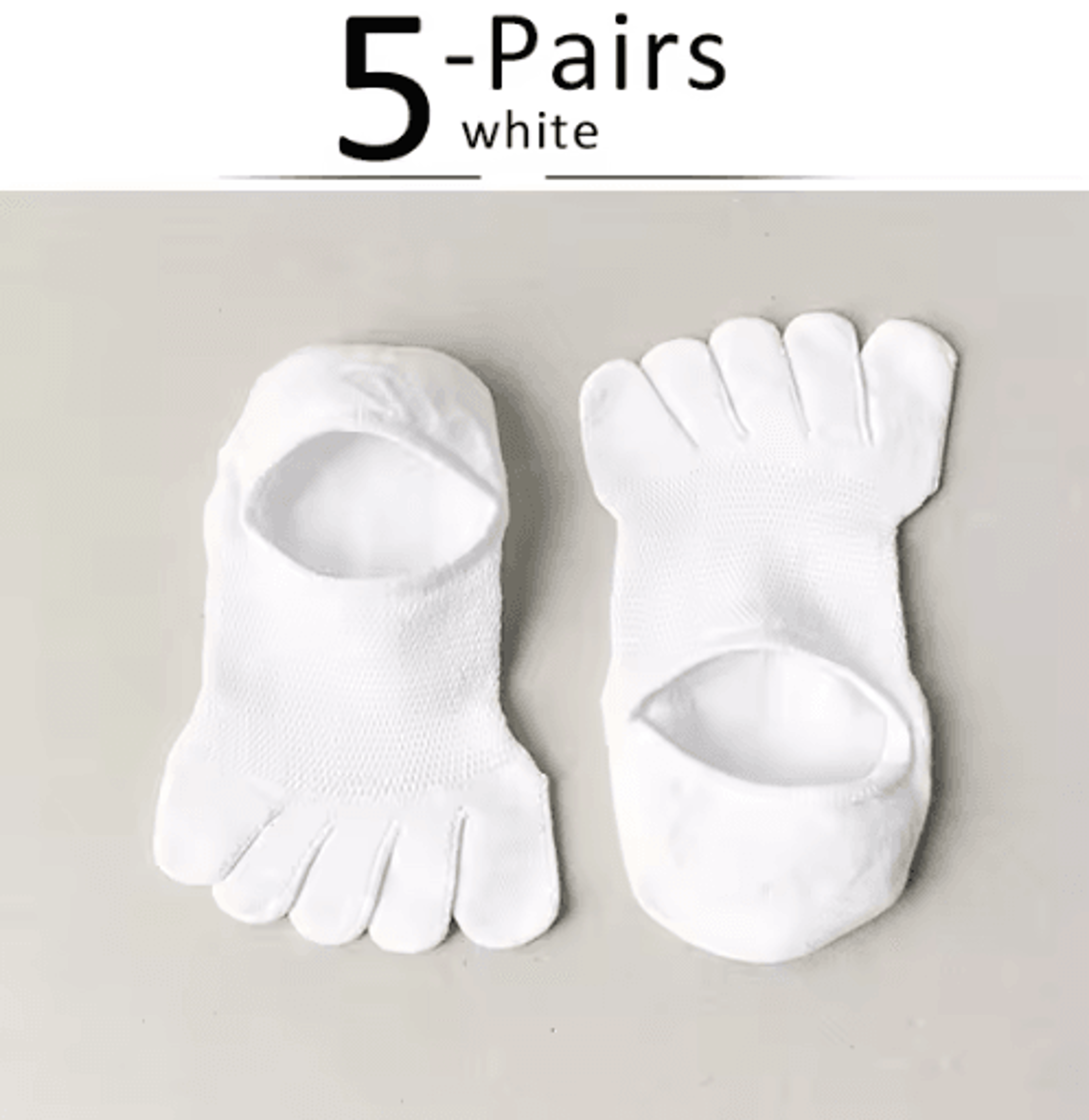 5 Pairs Invisible Toe Socks  Breathable Cotton Five Finger NoShow Socks 6