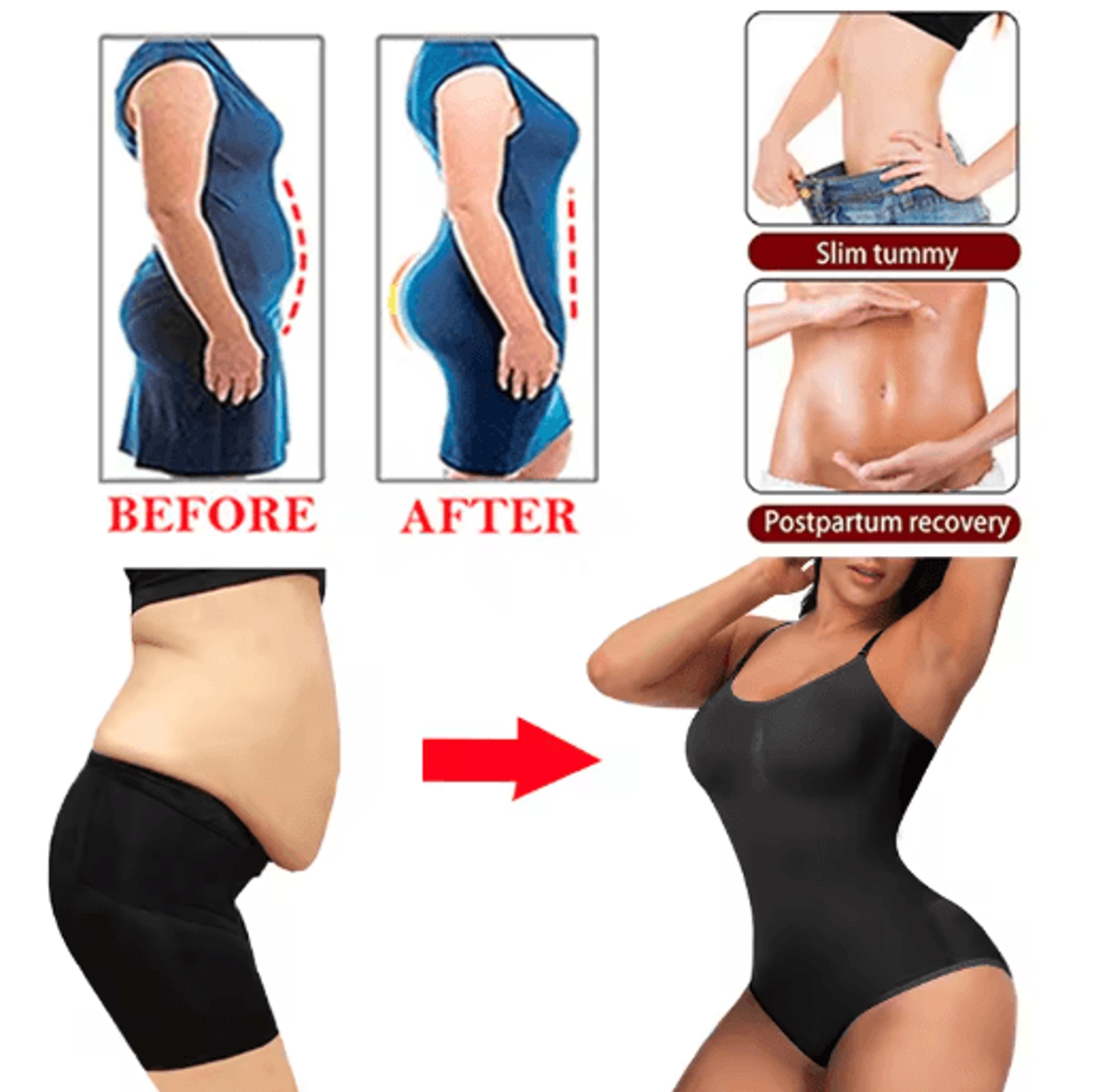 Womens VNeck Spaghetti Strap Bodysuit  Slimming Compression Shapewear 6