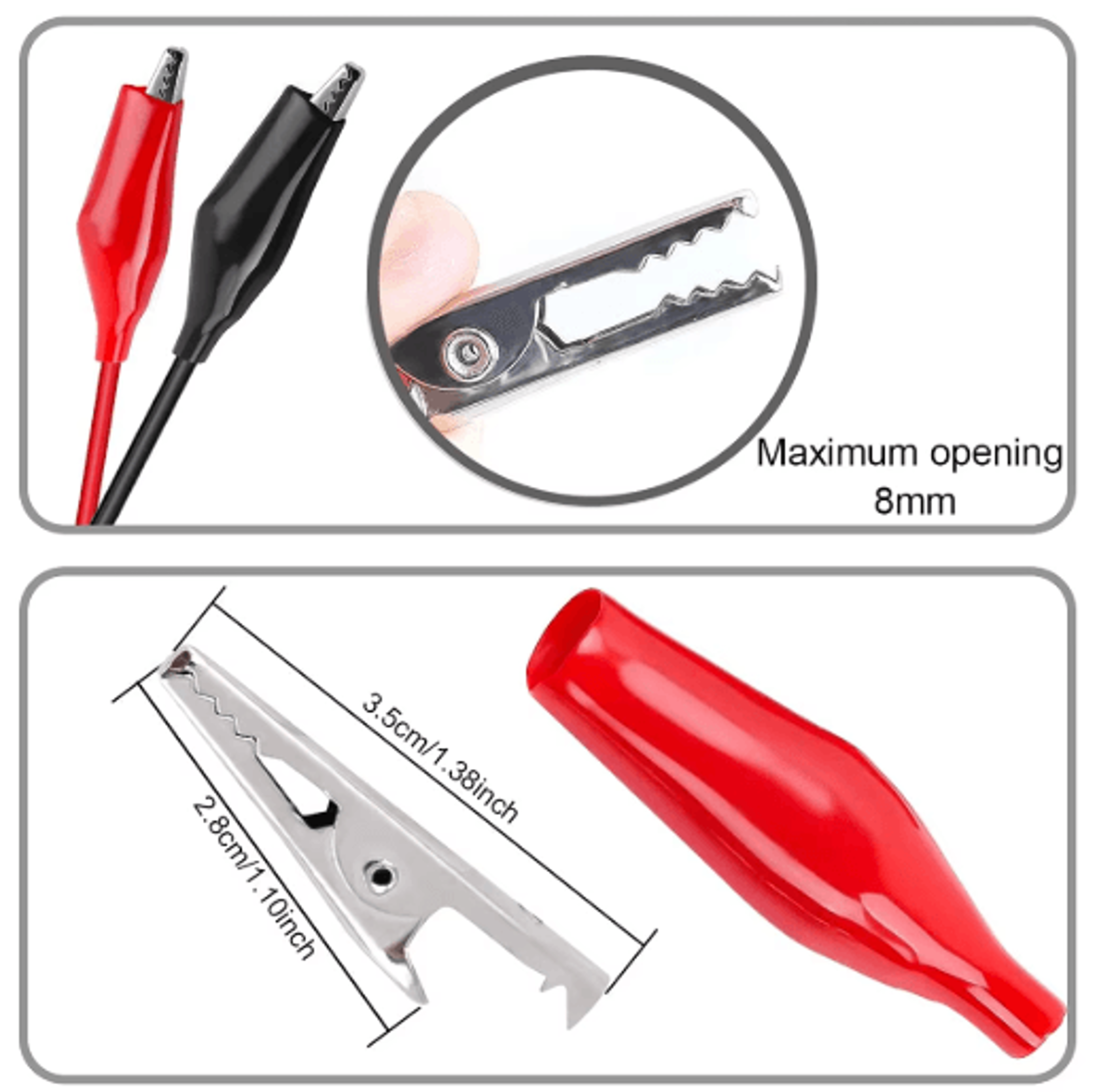 Alligator Clip To USB Cable  Copper Test Lead Power Supply Connector TypeA Male 4