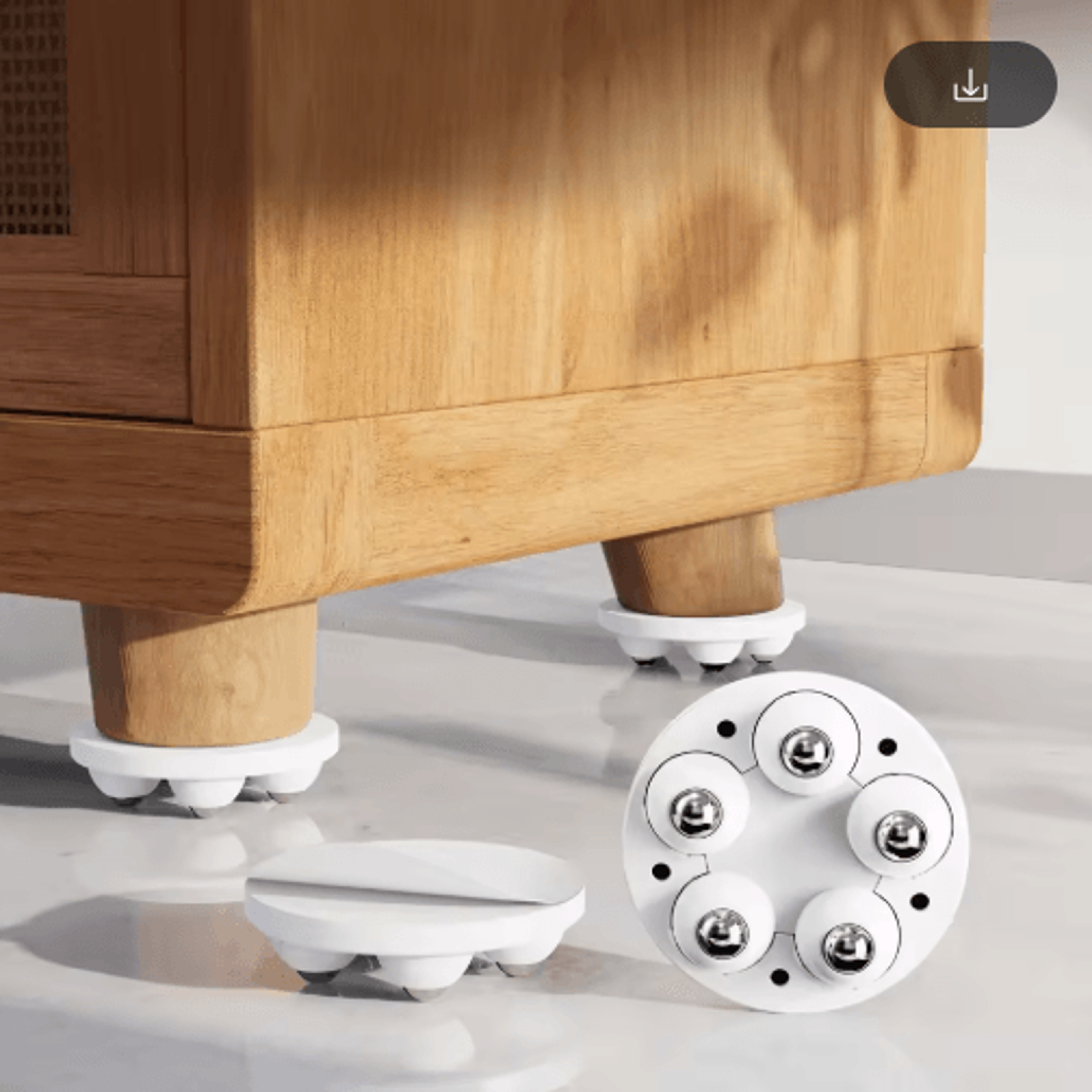 4PCS Adjustable Furniture Riser With Wheels  Movable HeavyDuty Appliance  Sofa Lifter Pads 1