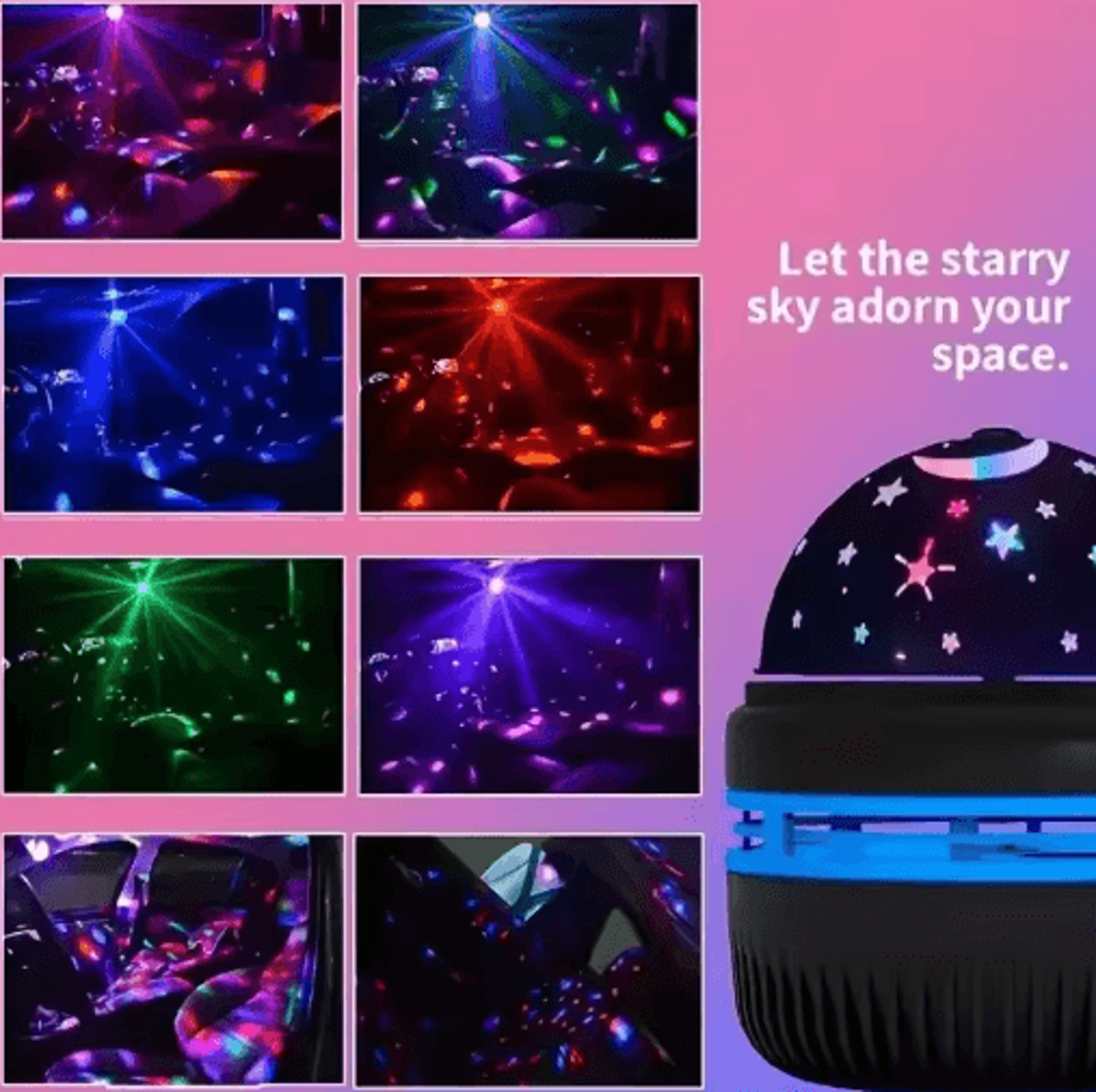 LED Galaxy Star Projector Light  MultiColor Night Lamp With Remote Control 5