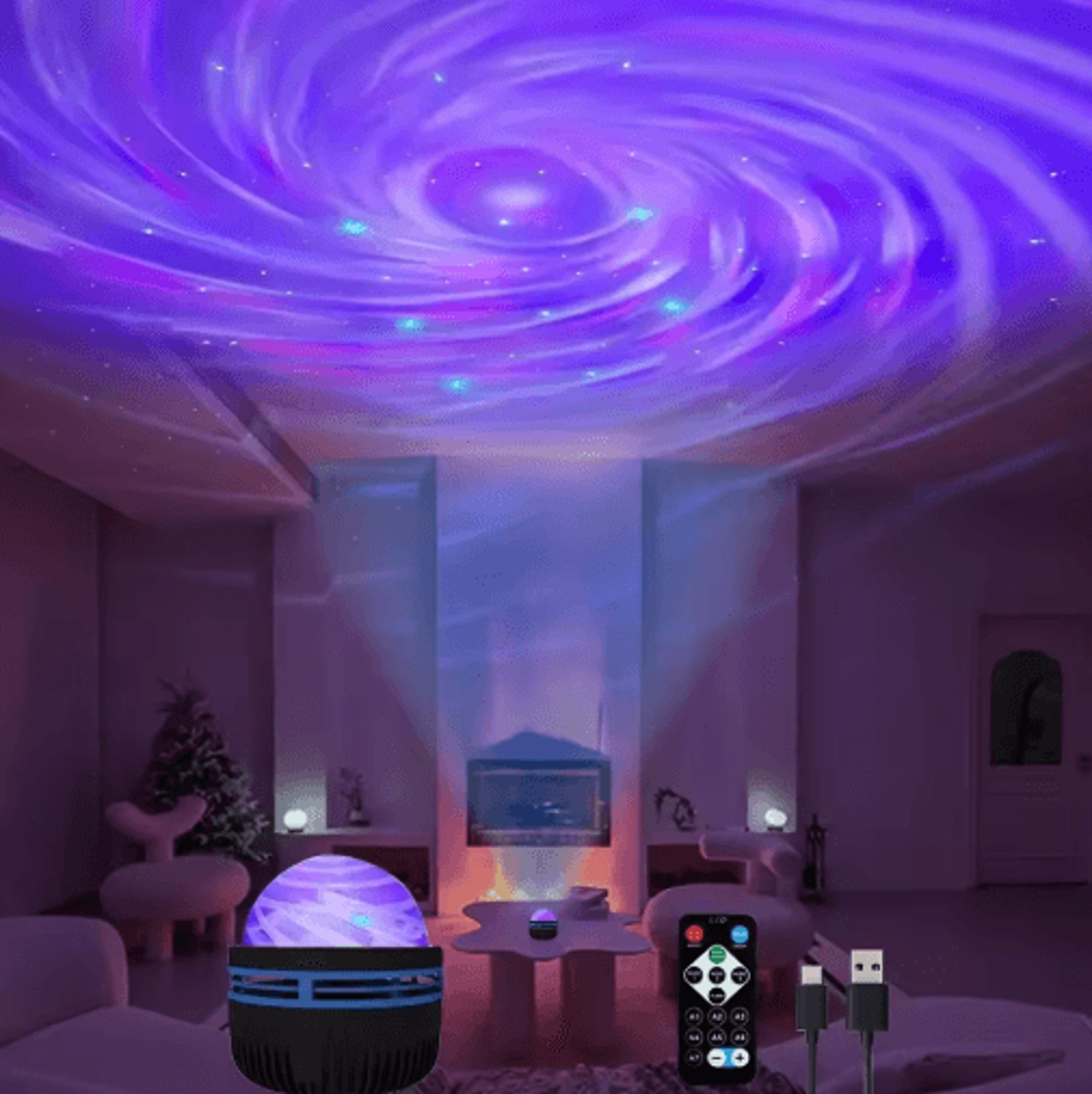 LED Galaxy Star Projector Light  MultiColor Night Lamp With Remote Control 0