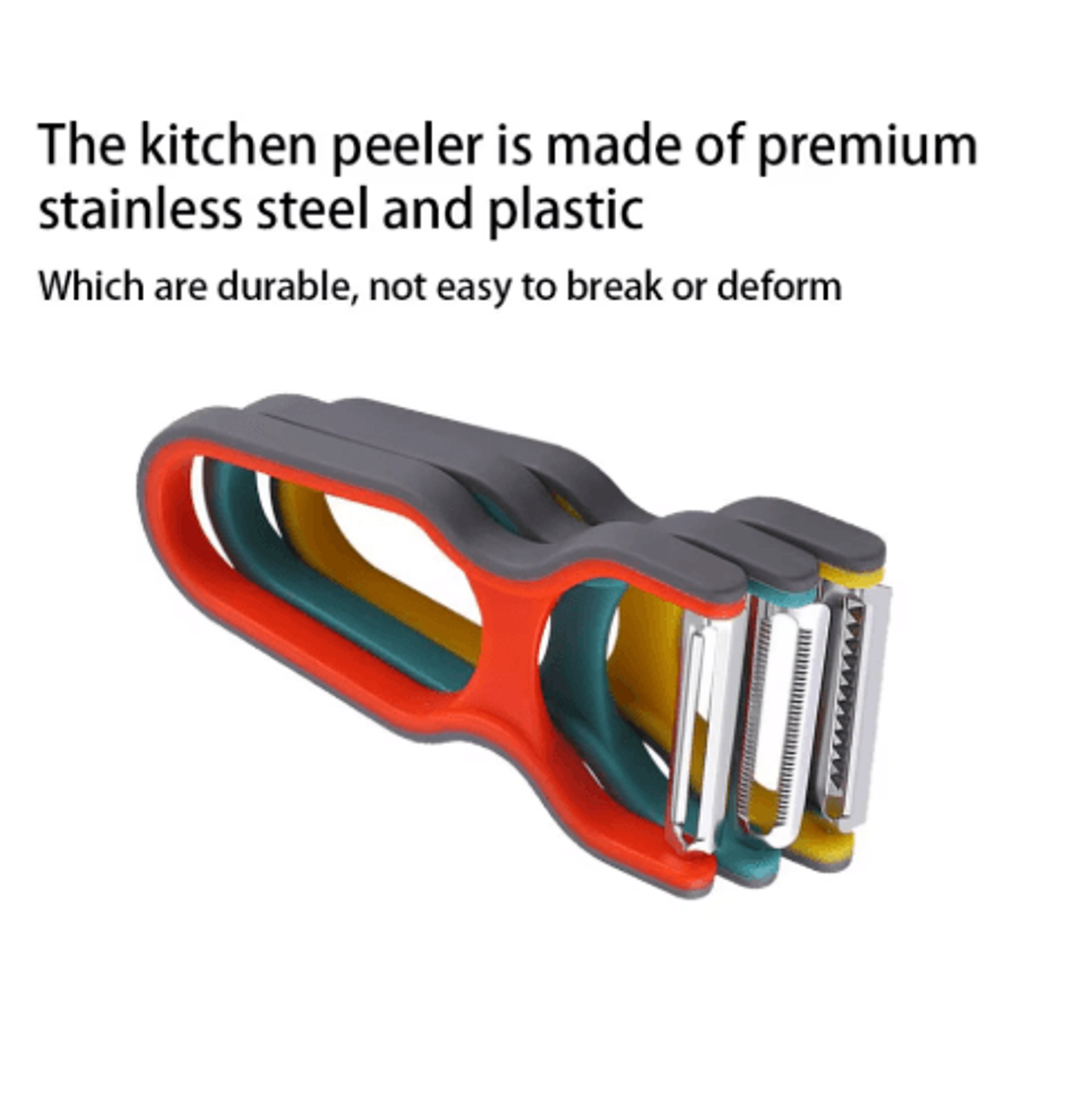 3Piece Stainless Steel Vegetable Peeler Set  MultiFunction Fruit  Potato Slicer Kit 5